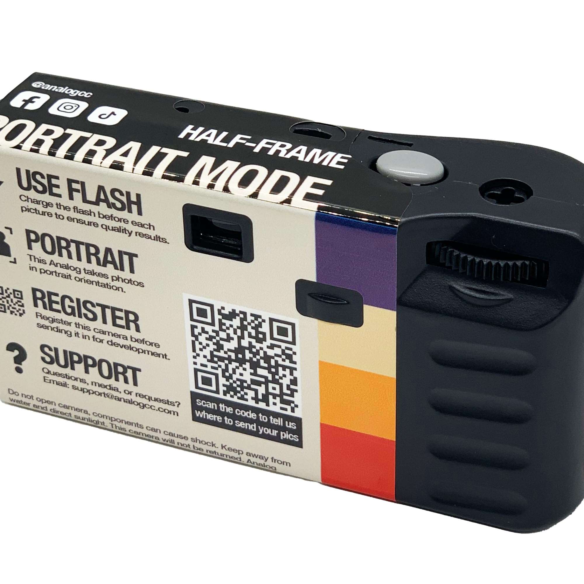 Analog Portrait Mode Disposable Camera w/Flash + Development & Digital Uploads | New Half-Frame 35mm Film Single-Use Camera, 34 Exposures, Pictures Sent to Your Phone 5