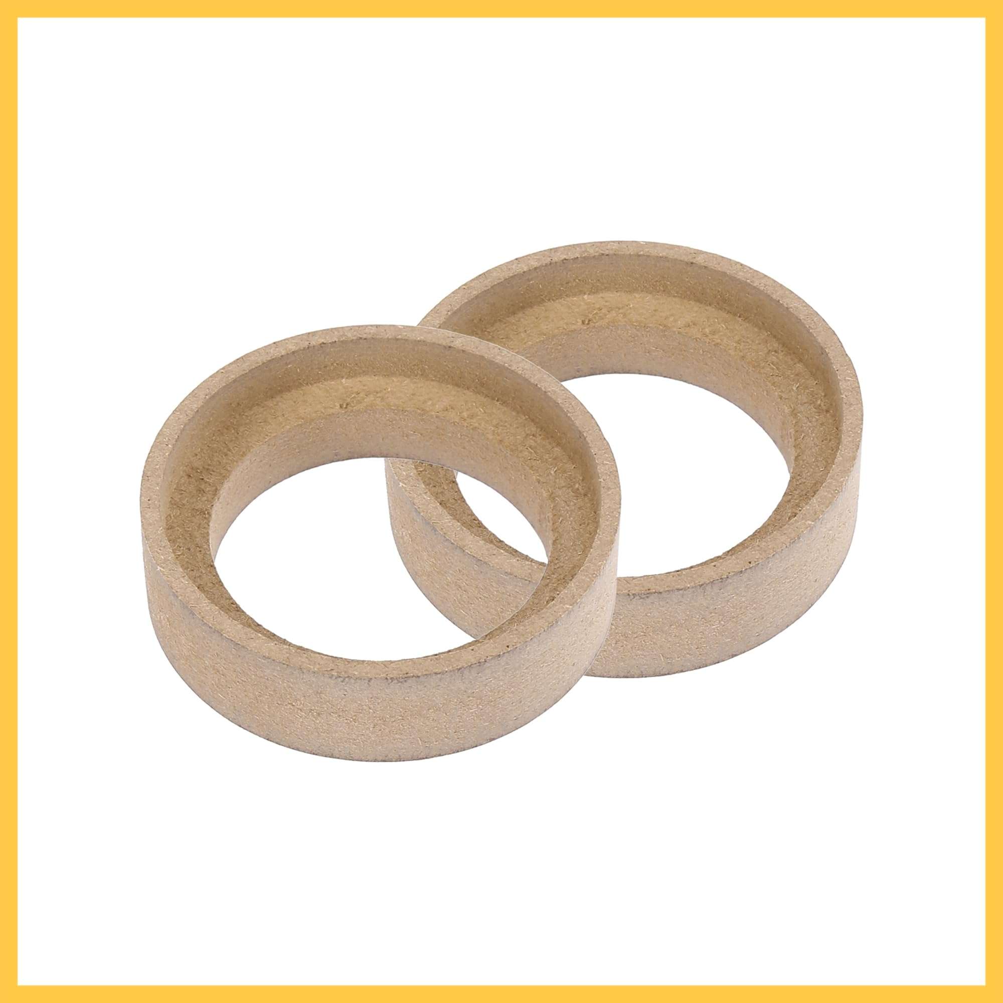 REPAIROCK 2Pcs Car Speaker Spacer Ring Adaptor Brackets Mounting Spacer Recess Bezel Plate Wood 50mm ID for 1.2 Inch Speakers Auto Replacement Parts 5