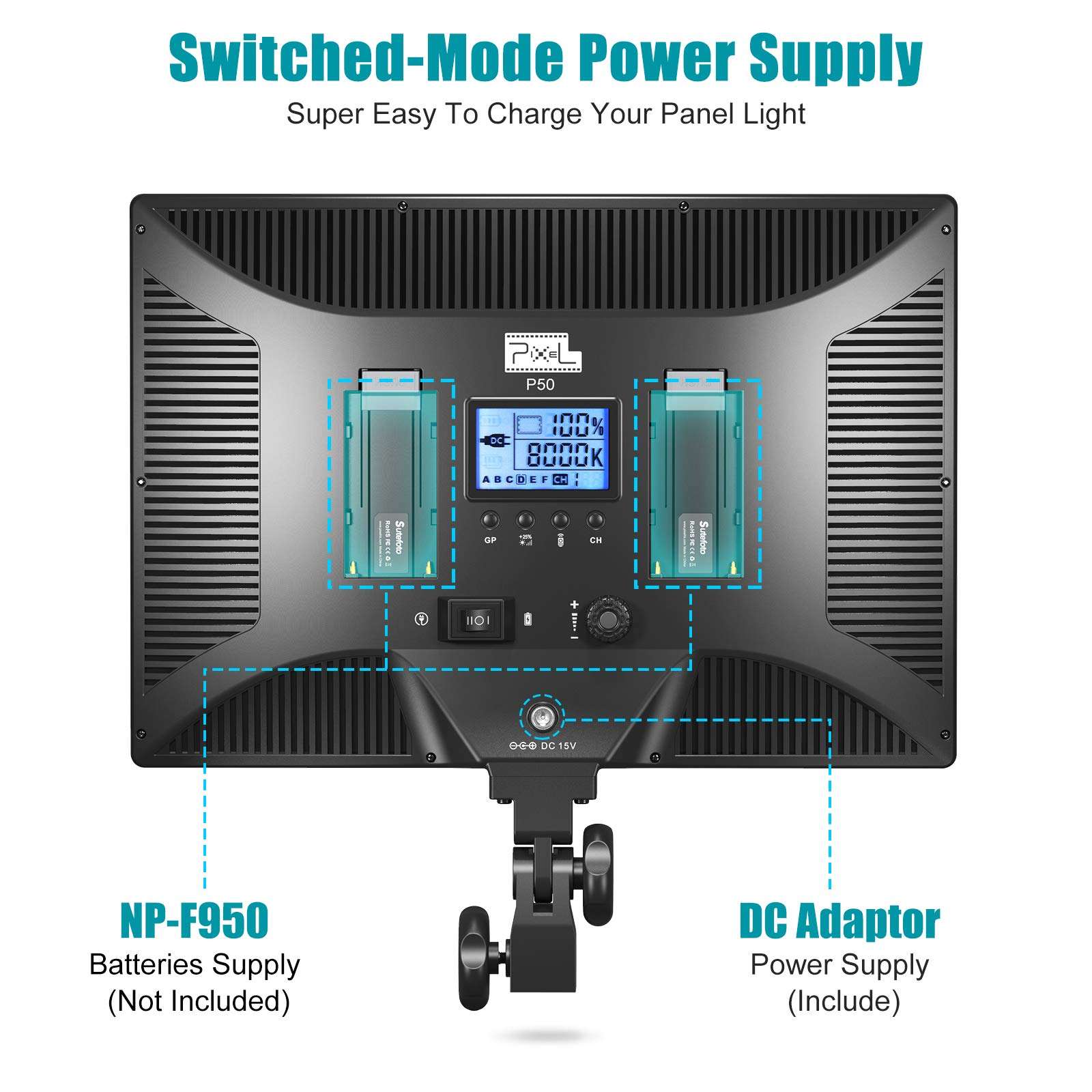 Pixel LED Panel Light, P50 Key Light, 45W 3000K-8000K Photography Lighting with C-clamp, Wireless Remote, Soft Diffuser for YouTube, Zoom Meeting, Gaming Live, Video, Still Life Photography and More 6
