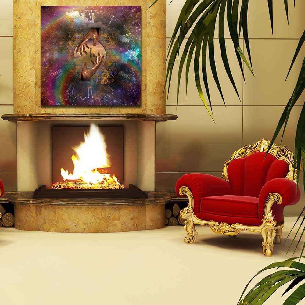 Pitaara Box Man On Spiritual Journey | Peel & Stick Vinyl Wall Sticker for Bedroom & Living Room | 16 x 16 inch (41 x 41 cms) 5