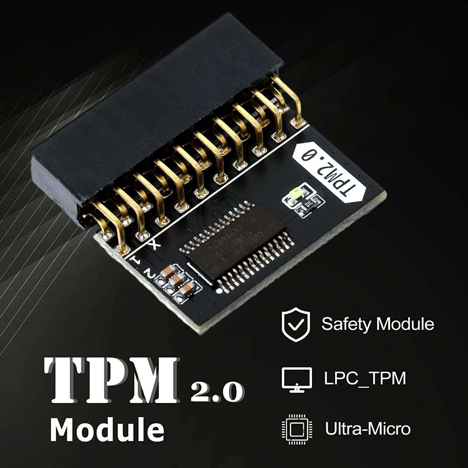 TPM 2.0 Encryption Security Module, 20Pin 2 10P Module for Win11, Standalone Crypto Processor TPM 2.0 Module for Computer Motherboard Replacement 5