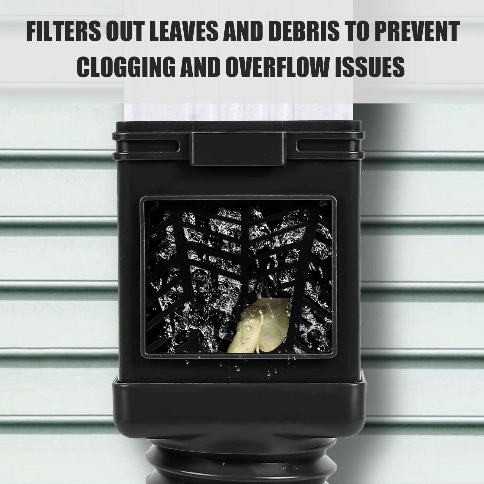 3 Pack Rain Gutter Downspout Extensions, Pathneer Extra Long Downspout Extension, Leaf Eater Downspout Filter, Downspout Adapter Fit both 2''×3'' and 3''×4'' Drainpipe, Black 3