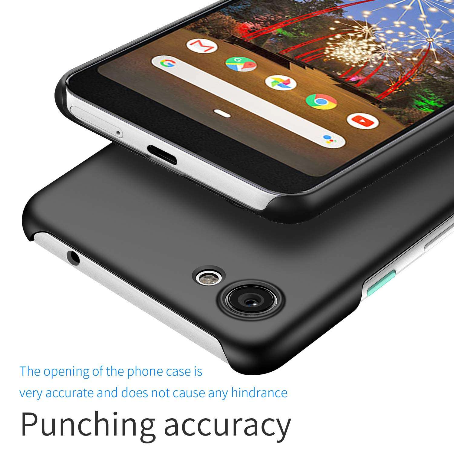 Google Pixel 3a Mobile Phone case, Tianyd [Color Series] [Ultra-Thin] [Anti-Drop] Minimalist Material Ultra-Thin Protective Cover for Google Pixel 3a (Smooth Black) 5