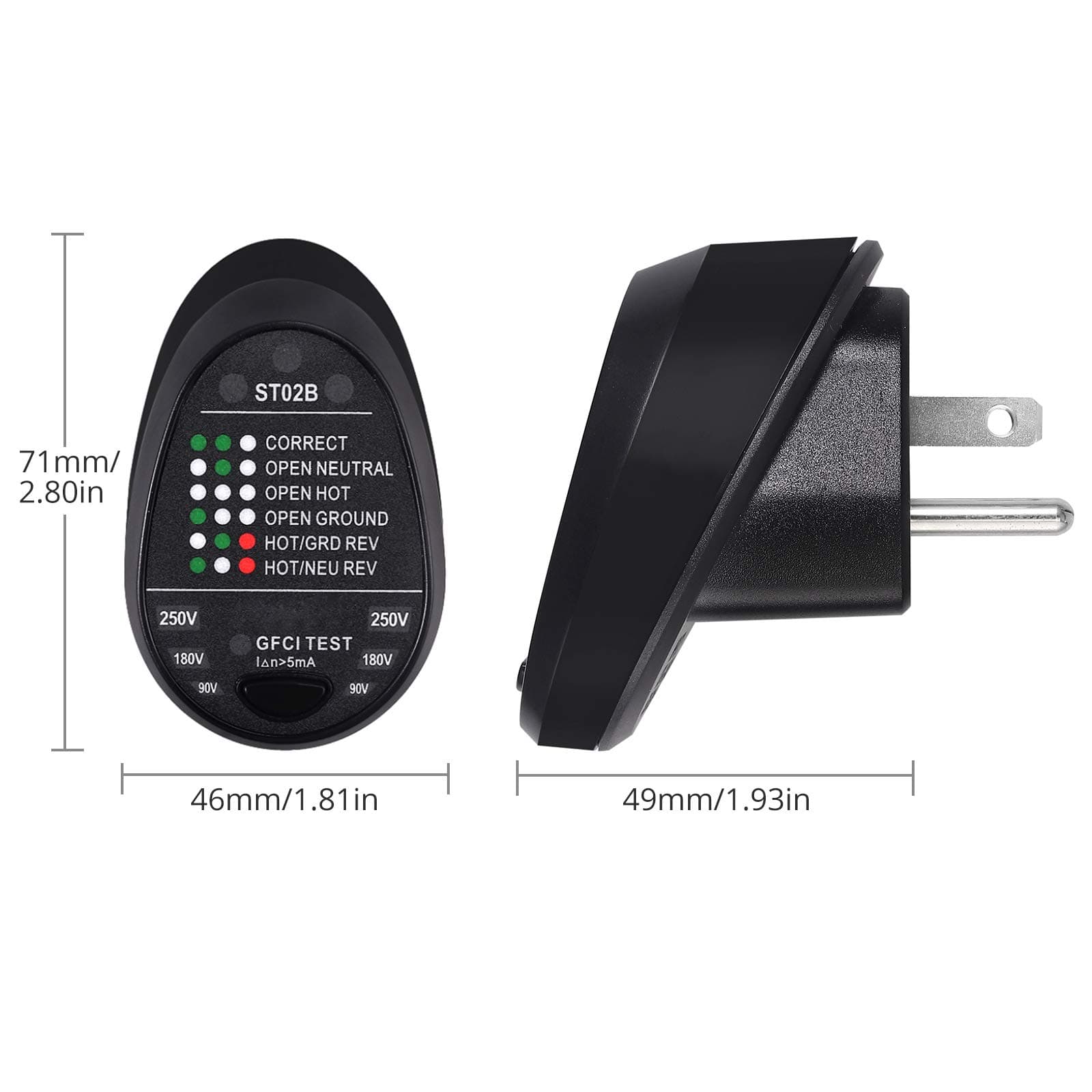 Neoteck Non-Contact Voltage Detector Tester and GFCI Outlet Tester Kit, Power Socket Automatic Electric Circuit Polarity Wall Plug Breaker Finder 5