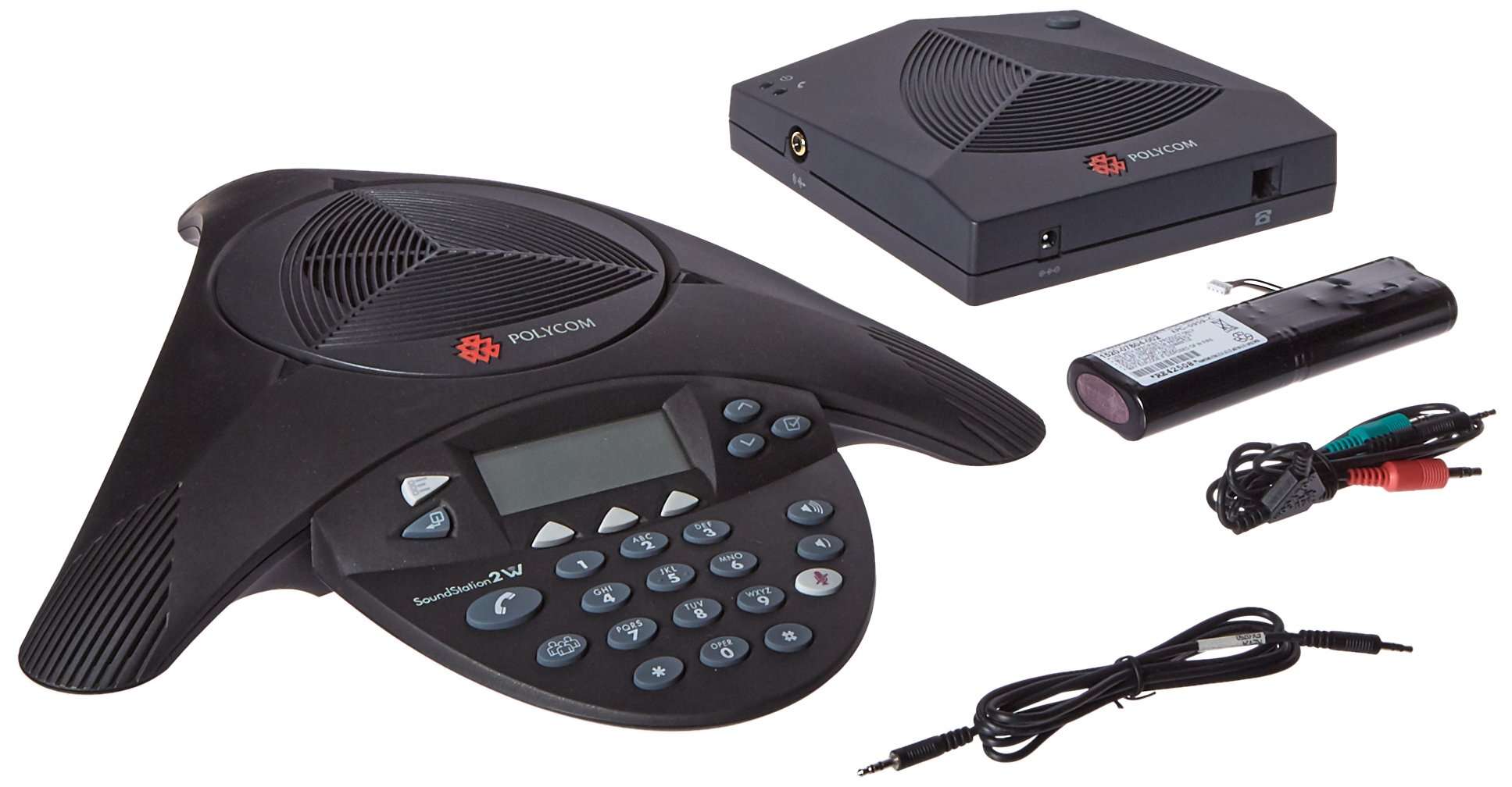 Polycom Conference Phone - Wireless SoundStation2W Expandable Telephone - Voice-Conferencing, 2200-07800-001, Black