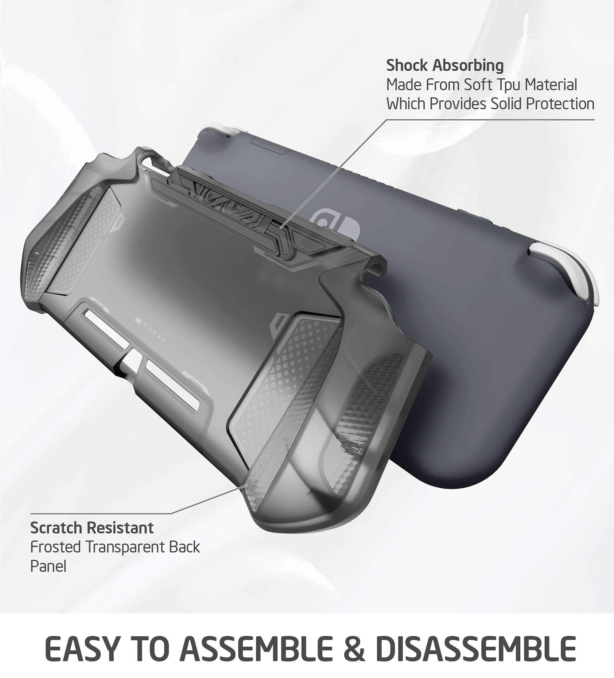 Mumba Grip Case for Nintendo Switch Lite, [Blade Series] TPU Protective Portable Cover Accessories Compatible with Switch Lite Console 2019 Release (Coral) 2