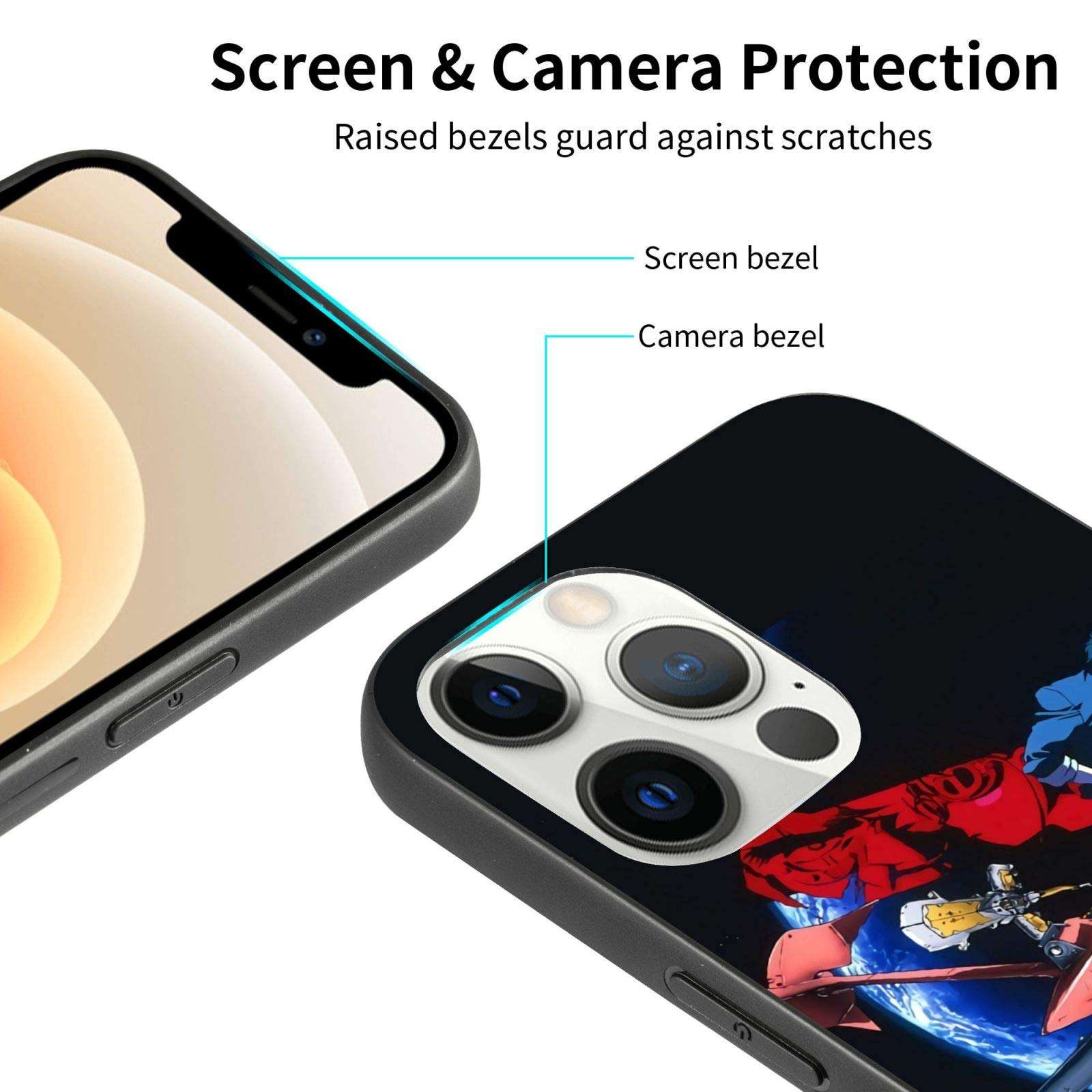 Cowboy Bebop Cell Phone Cases Compatible with iPhone 12 Pro Max-6.7 Case Basic Back Cover Protective Soft TPU+Tempered Glass Mobile Shell Frame 5