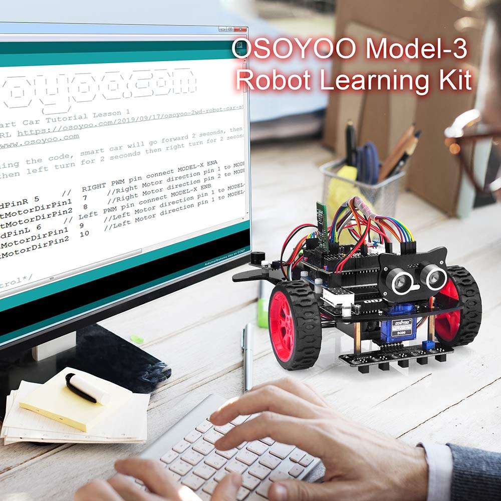 OSOYOO Model 3 Robot Car DIY Starter Kit for Arduino,Educational Motorized Robotics, Remote Control App, Learning How to Code, IOT Mechanical Coding for Teens and Adults 6