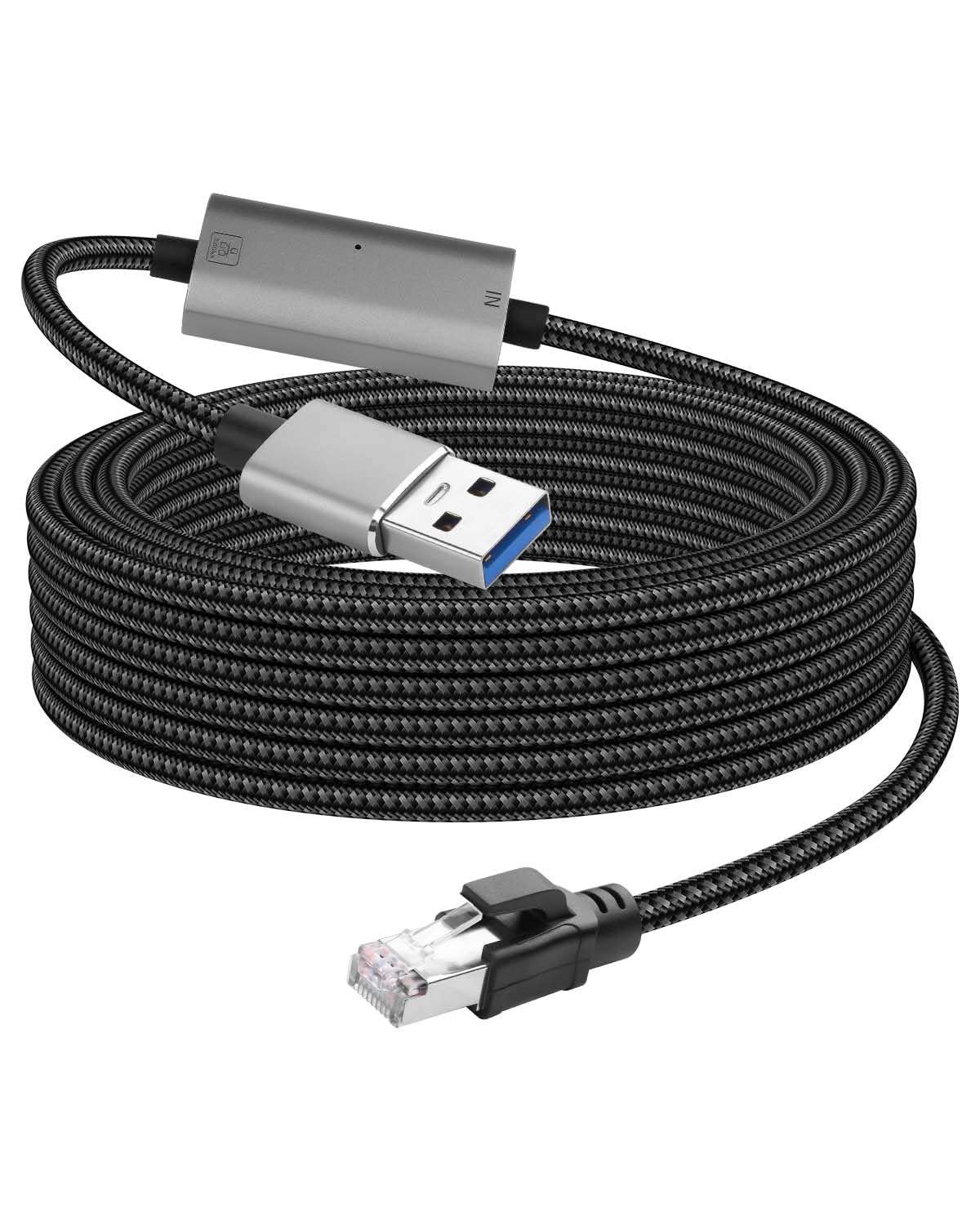 CERRXIAN USB A to 2.5 Gbps Ethernet Cable 6.5 FT, Gigabit RJ45 LAN to Type A Adapter, Directly Connected Cat Network Cable Converter to Type A Cable Compatible for Laptop, Desktop PC, Switch, TV Box 1