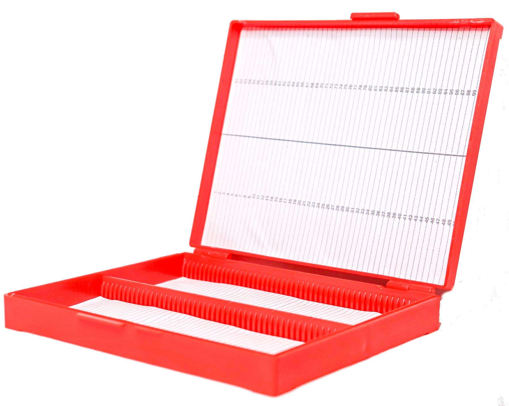 Labworld slide box 100 slides pack of 2 with index holder prepared microscope slides,side box plastic 4