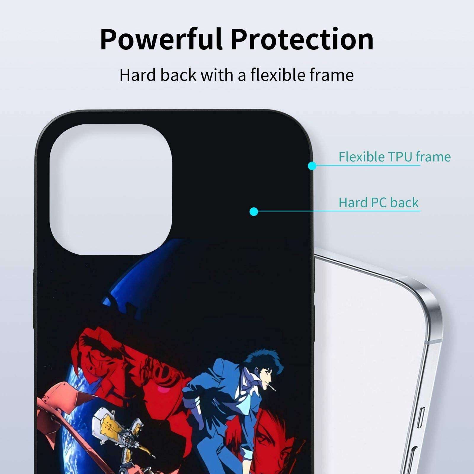 Cowboy Bebop Cell Phone Cases Compatible with iPhone 12 Pro Max-6.7 Case Basic Back Cover Protective Soft TPU+Tempered Glass Mobile Shell Frame 4