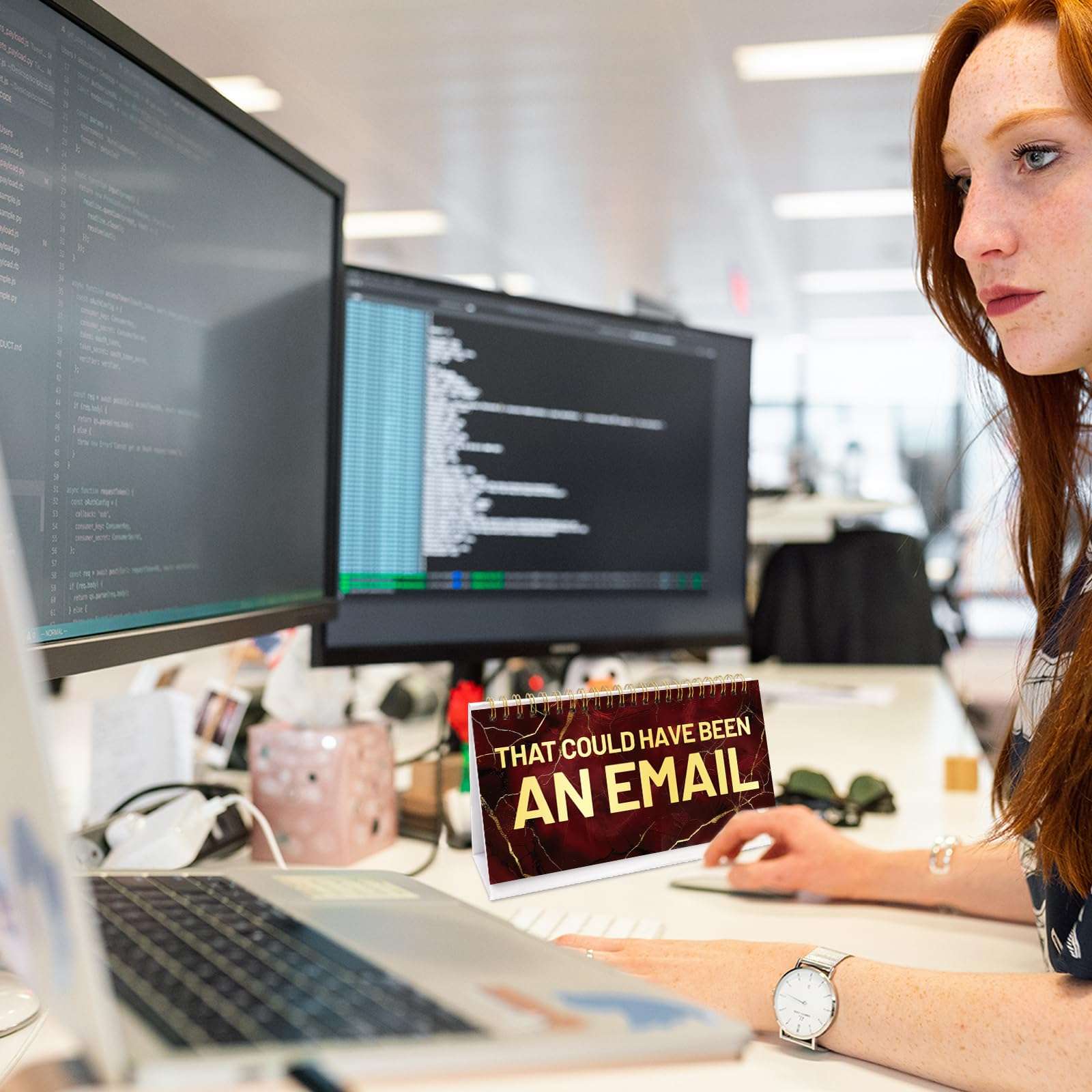 Funny Desk Accessories for Work Funny Desk Signs 30 Flip Snarky Messages Gag Gift for Office Desktop Decor Coworker Colleague Exchange Supplies 6