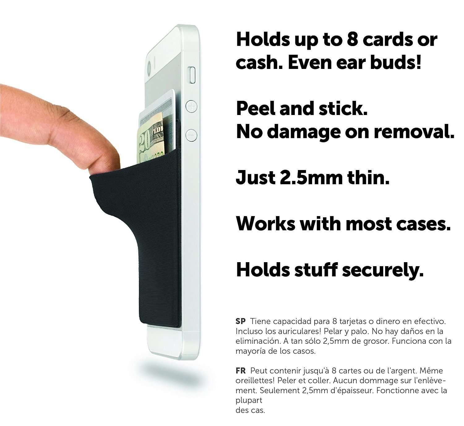 CardNinja Ultra-Slim Self Adhesive Credit Card Wallet for Smartphones, Black 3