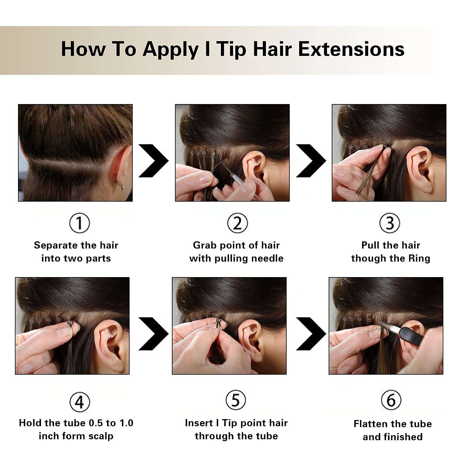 LHS -LUXURY HAIR STUDIO I-Tip Double Drawn Fusion Permanent Human Hair 24Inch Light Brown Straight (100 Strands) Hair Extension 5