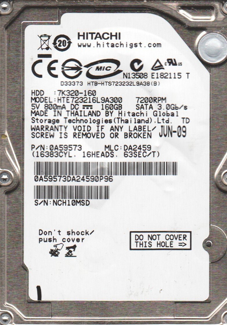Hitachi HTE723216L9A300 160GB Hard Drive