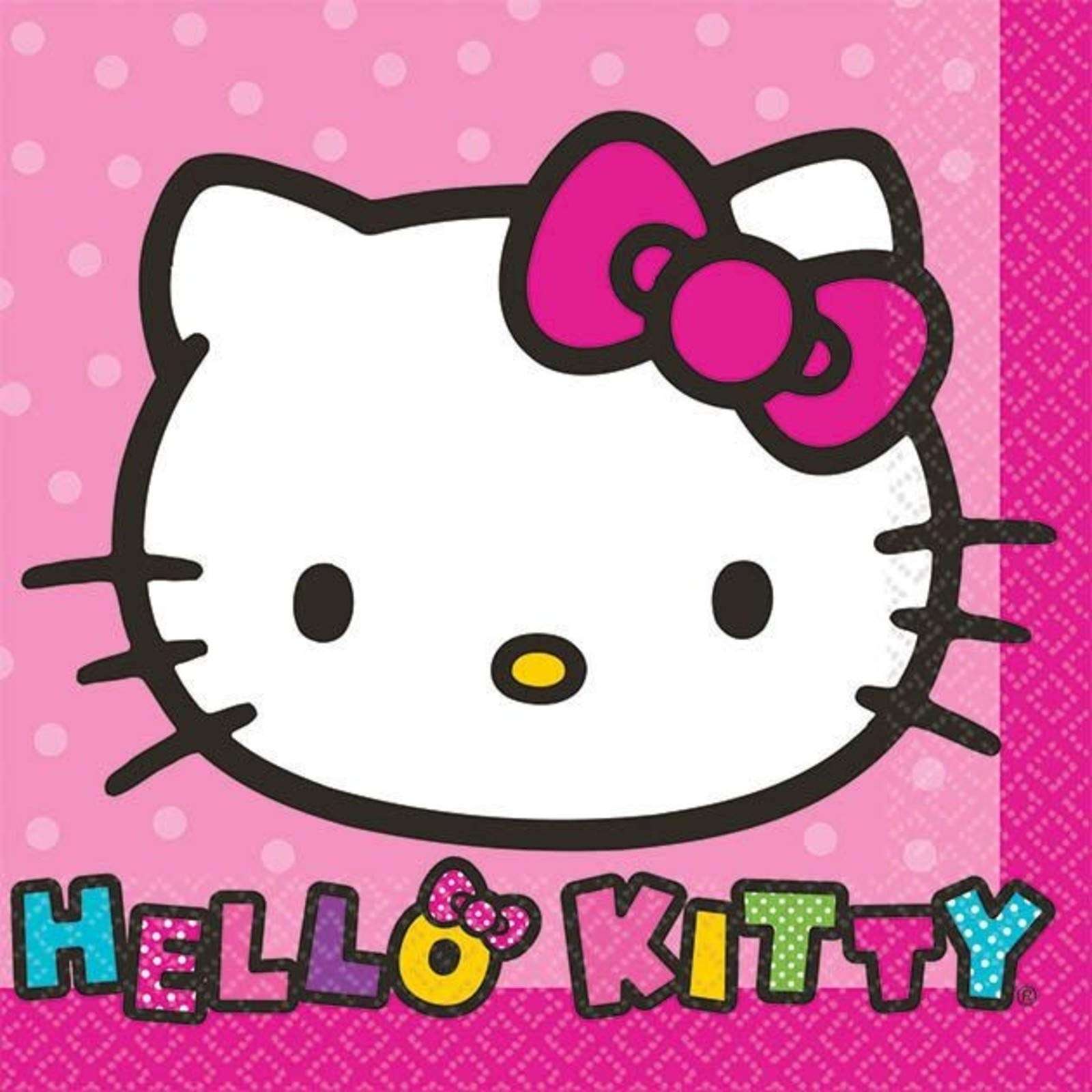 amscan Beverage Napkins | Hello Kitty Rainbow Collection | Party Accessory, 5.5" x 5.5"