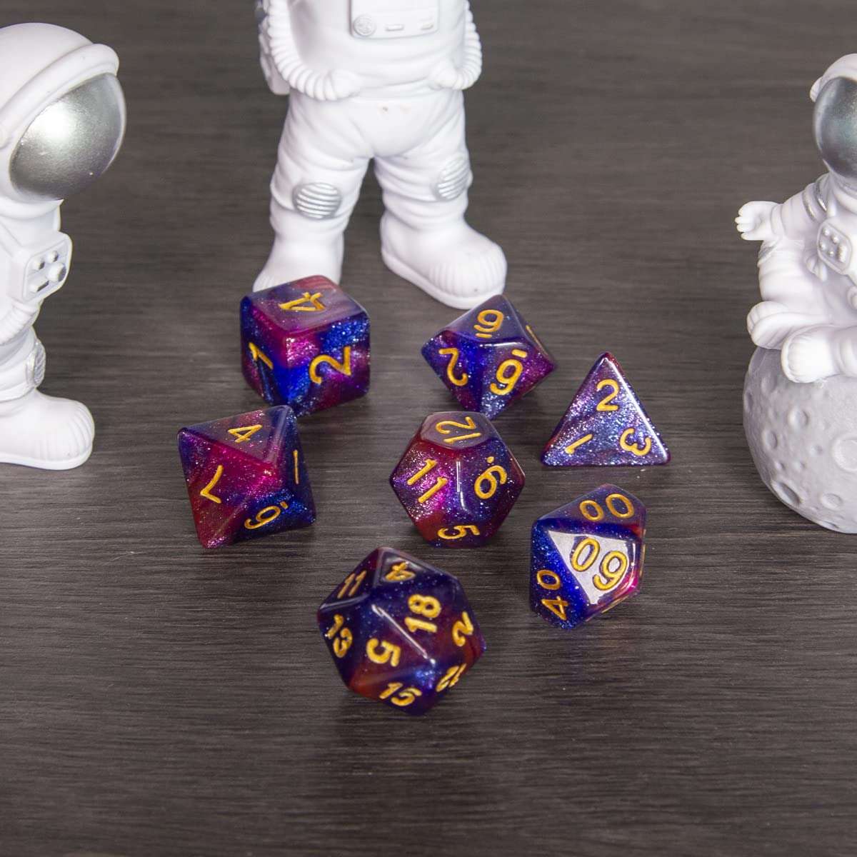 FLASHOWL Galaxy Dice Starry Sky Polyhedral Dice Set Table Games Dice 6 Sets Dice 6 x 7 Die Series D20, D12, D10, D8, D6, D4 DND dice DND RPG MTG Double Colors,6 Colors Stress Relieve(42 Pieces) 4