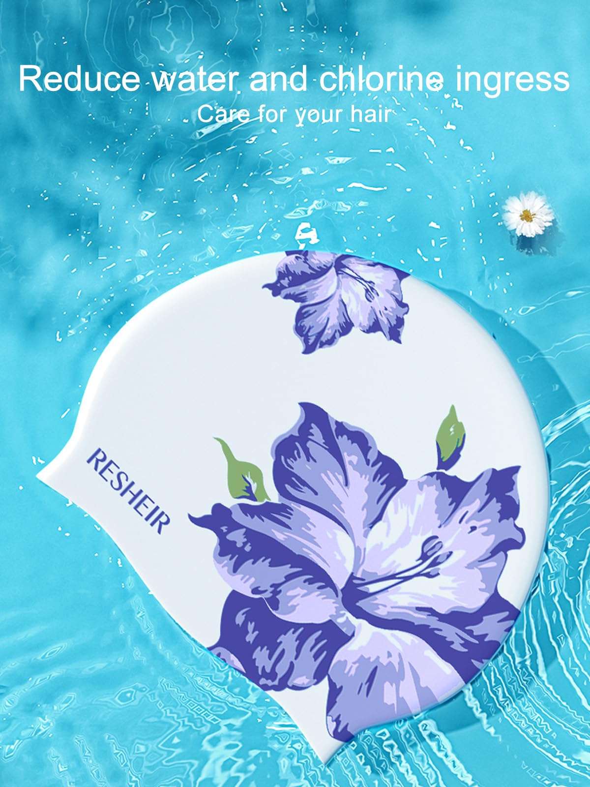 Silicone Swim Cap, YondestStars Swimming Cap for Women/Men/Youth, Bathing Caps for Long & Short Hair, Swimming Accessories for Adult - Lily 3