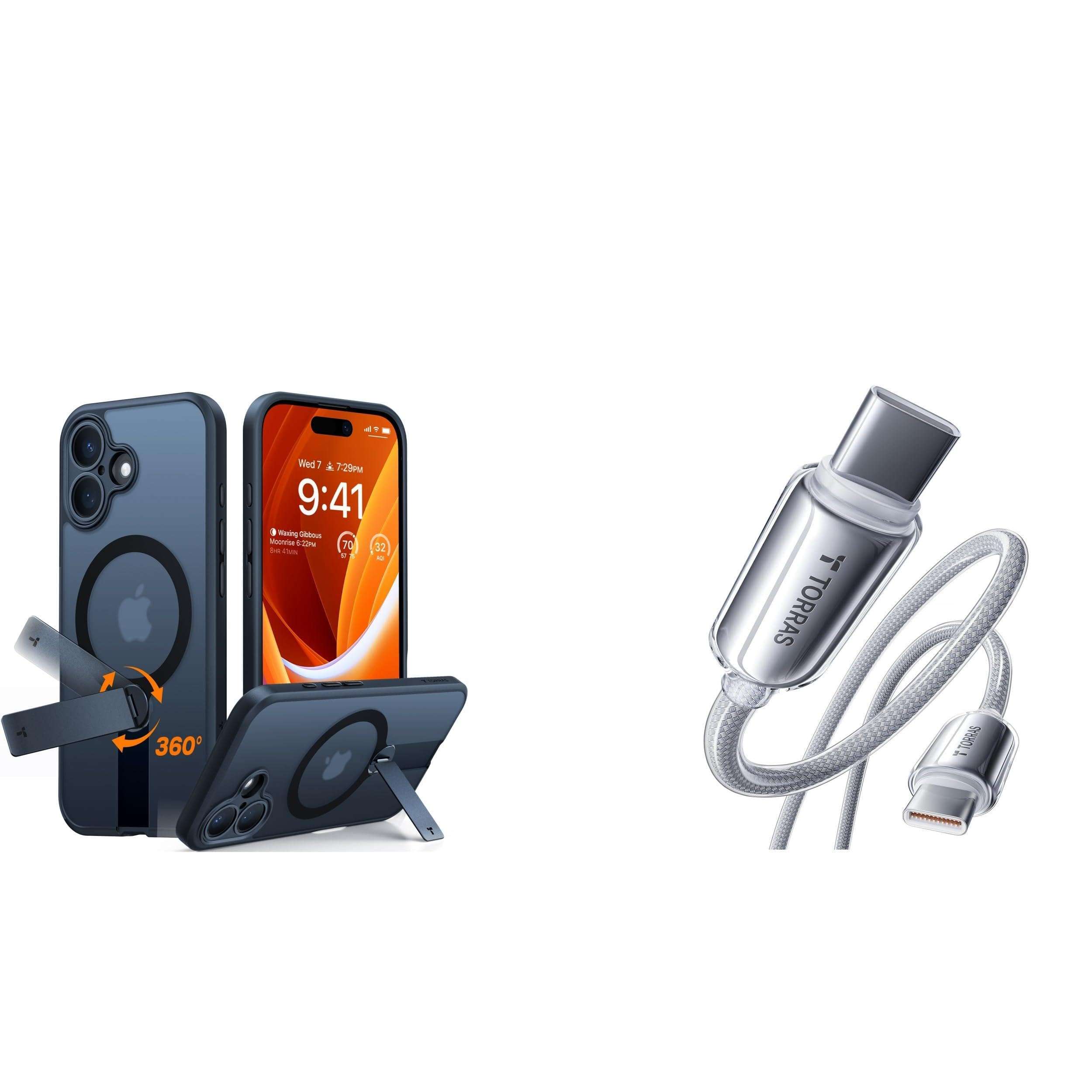 TORRAS USC C to USB C Cable & Magnetic Case — Buy Together to Save 15% 1