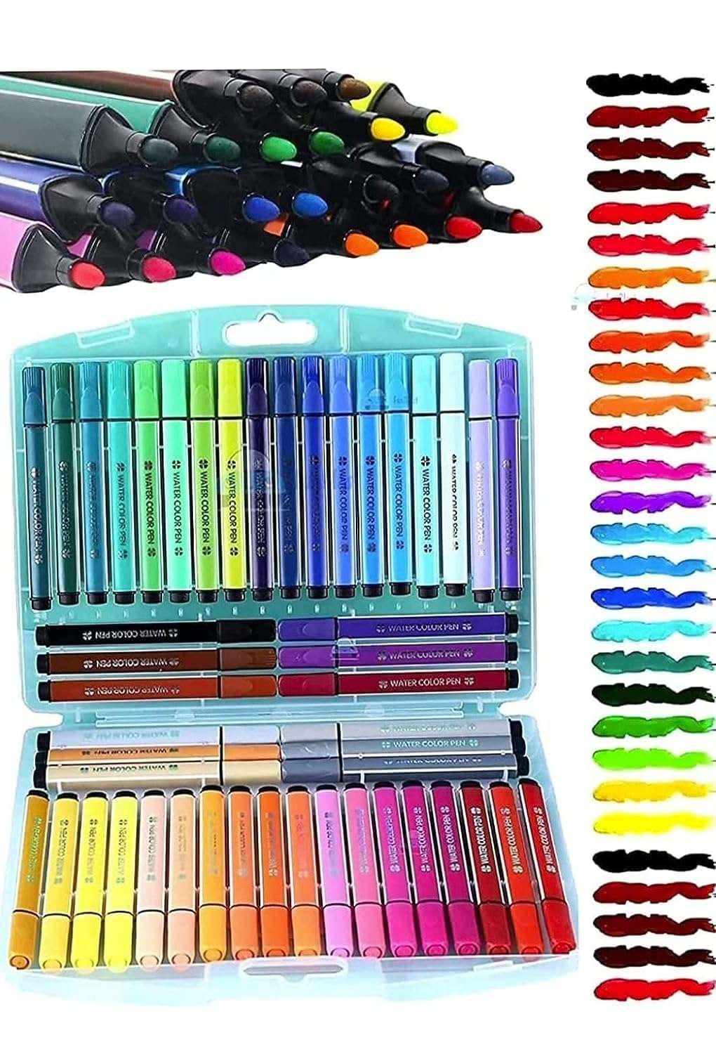 DEOXY Washable Watercolor Pens Set - Colouring Kit Art Markers Colour Sketch Pens Set Kids Artists Sketching Drawing Materials Craft Supplies Return Gift (48 Watercolor Pen Set)