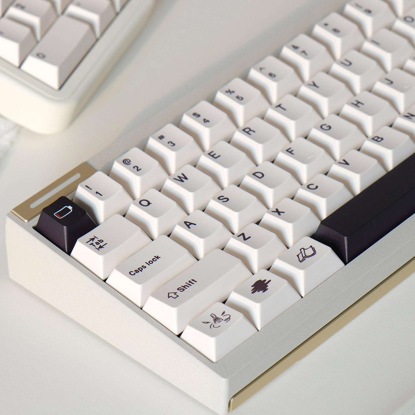 PBT Black White Retro Keycaps, Cherry Profile Keycaps, Custom Keyboard Keycaps Set,152 Keys Suitable for Cherry Mx Switch Keyboard 6