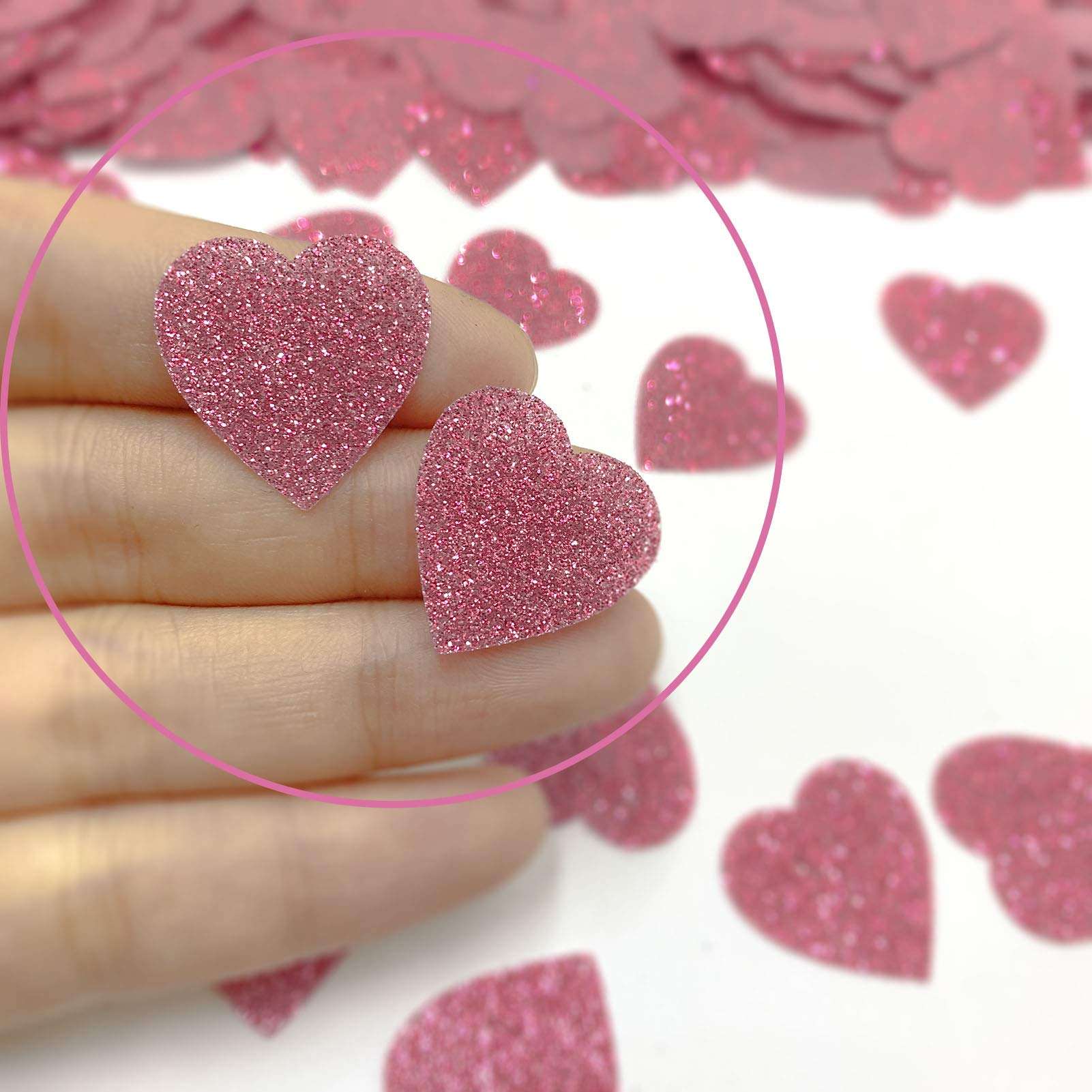 Heart Confetti Glittery Rose Gold Love | Valentine's Day Wedding Anniversary Engagement Bachelorette Party Festival Decoration Supplies | Eco-Friendly PVC | 45g 1.6OZ 450Pcs 4
