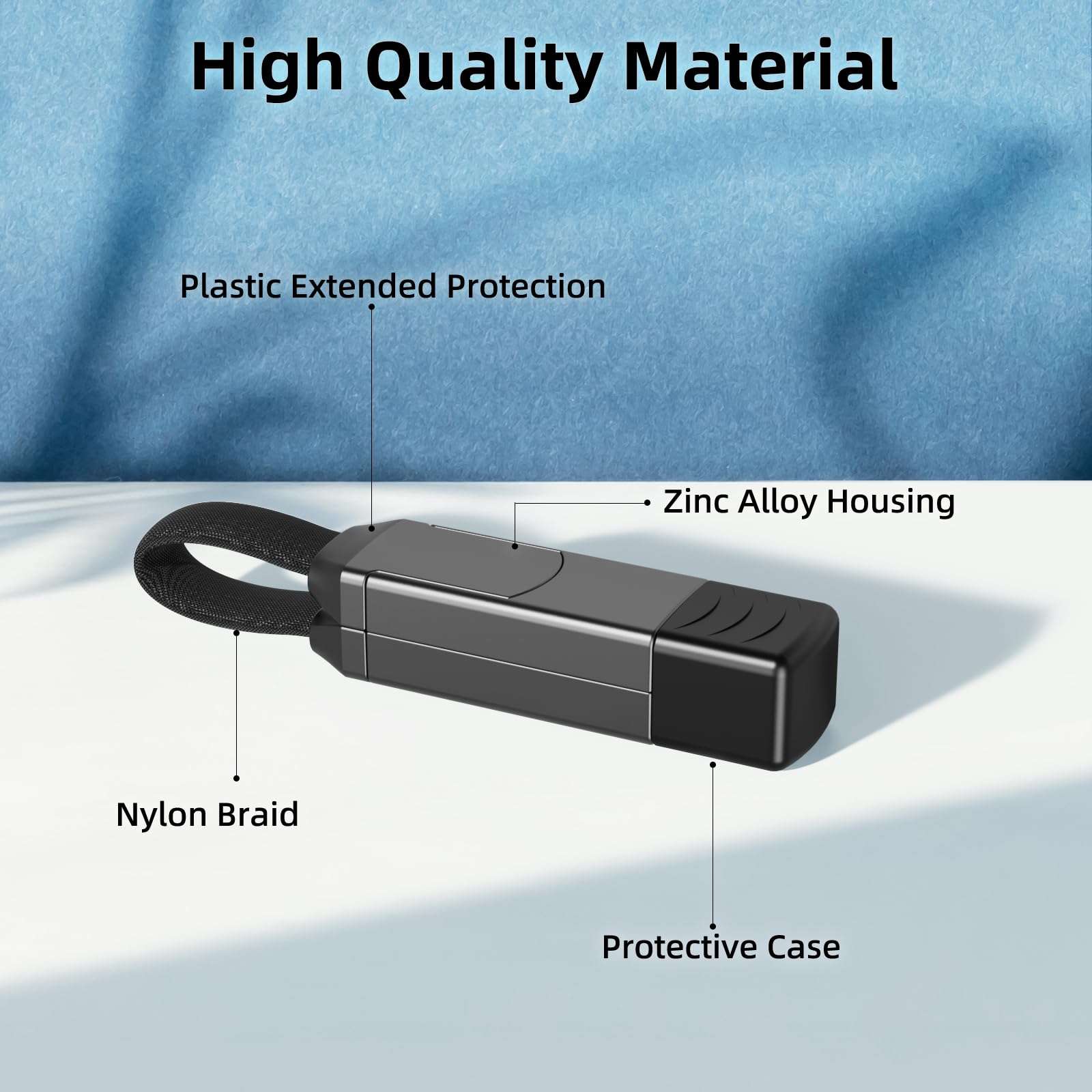 4-in-1 Multi Charging Cable, Zinc Alloy Magnetic Keychain, Fast Charger with Type C/IP Connectors for MacBook/Phones/iPad,60W PD Portable Charger for Gift 3