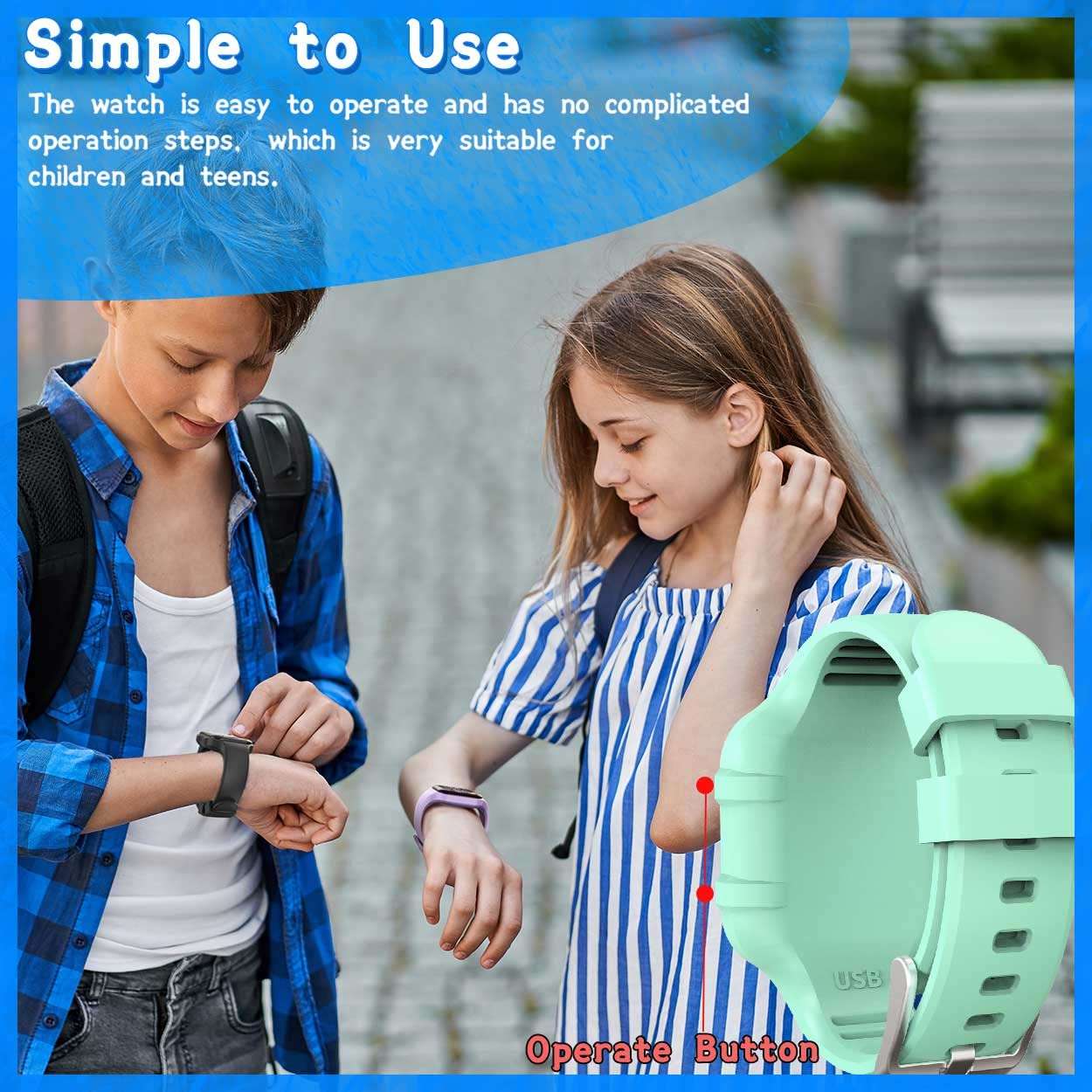 Konewos Kids Led Fitness Tracker Watch, Non-Bluetooth Digital Pedometer Wristwatch, Waterproof, 12/24 H, Stopwatch, Calendar, for Children Girls Boys Teens (Green) 5