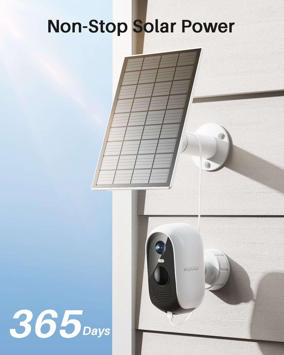 WUUK Solar Outdoor Cameras and Baby Monitor with 5.5" Display & 360° PTZ 5