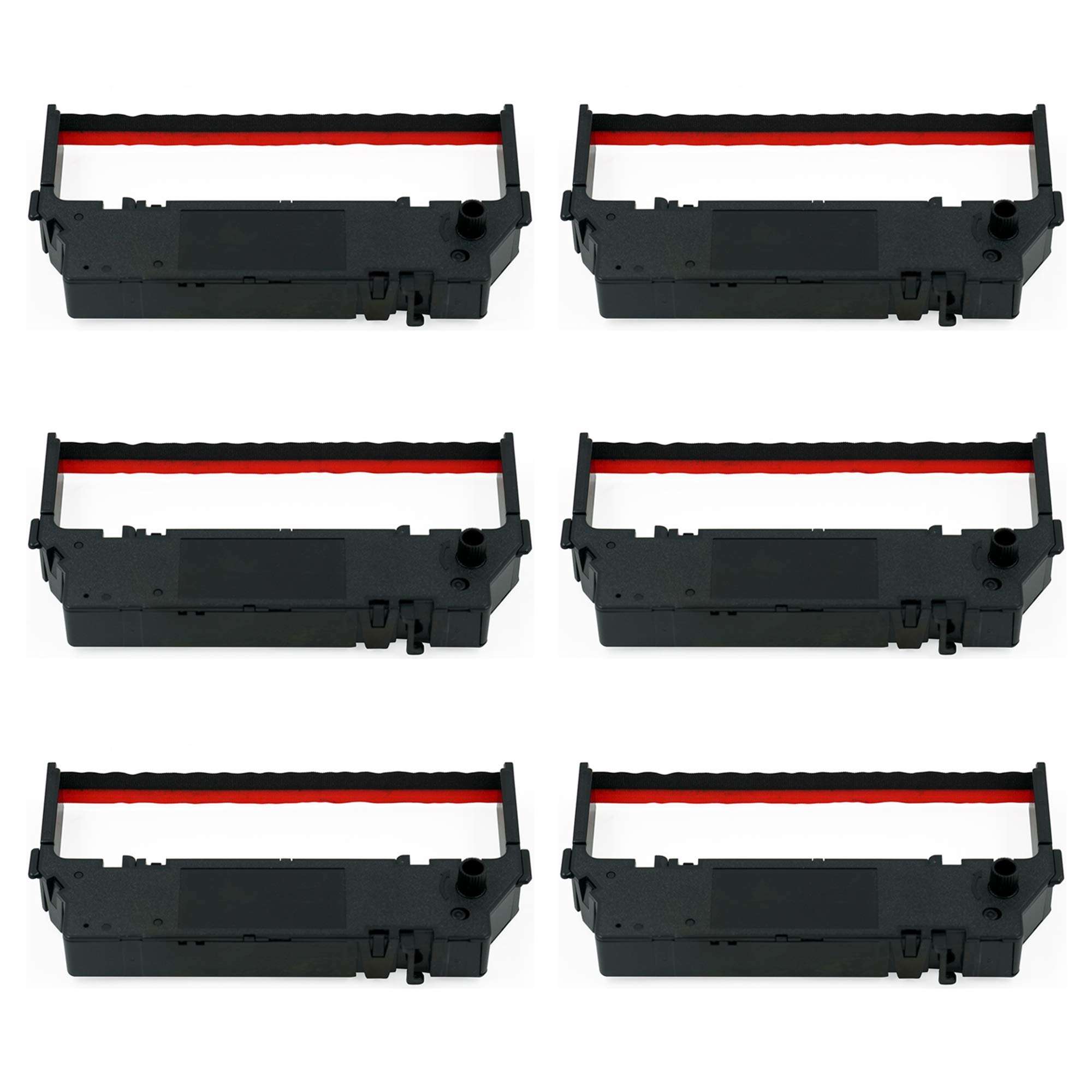 Printerfield SP700 RC700 (6 Pack) Compatible Ribbon Cartridge for Star SP700/712/717/747 & Star SP-700BR,RC-700BR,SP-742 Cash Register/POS Printers - Black & Red 1
