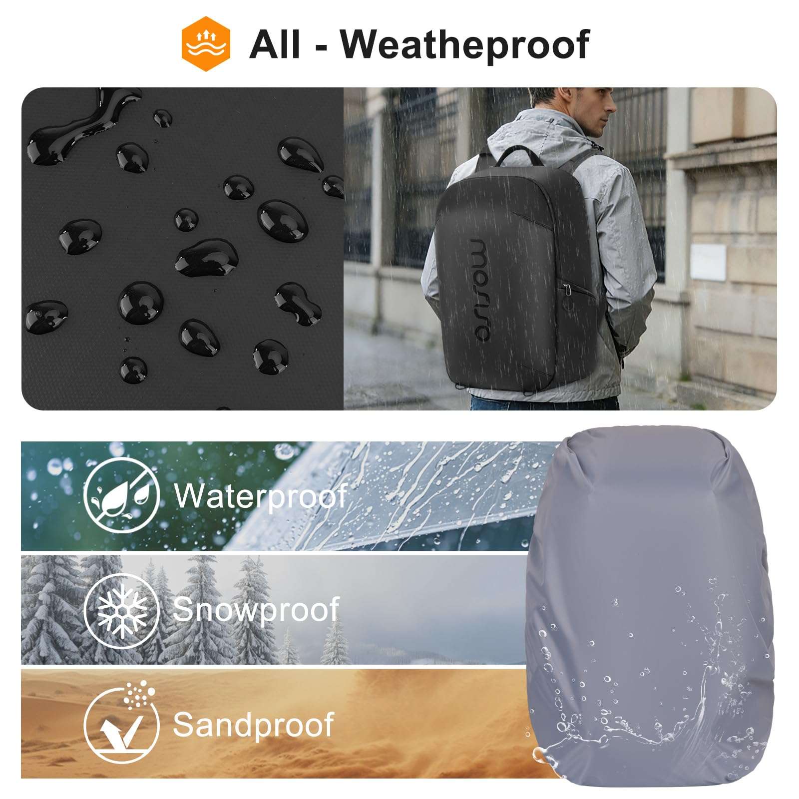 MOSISO Camera Backpack, DSLR/SLR/Mirrorless Full Back Access Photography Backpack, Waterproof Camera Bag with Tripod Holder&Laptop Compartment&Rain Cover Compatible with Canon/Nikon/Sony, Black 5