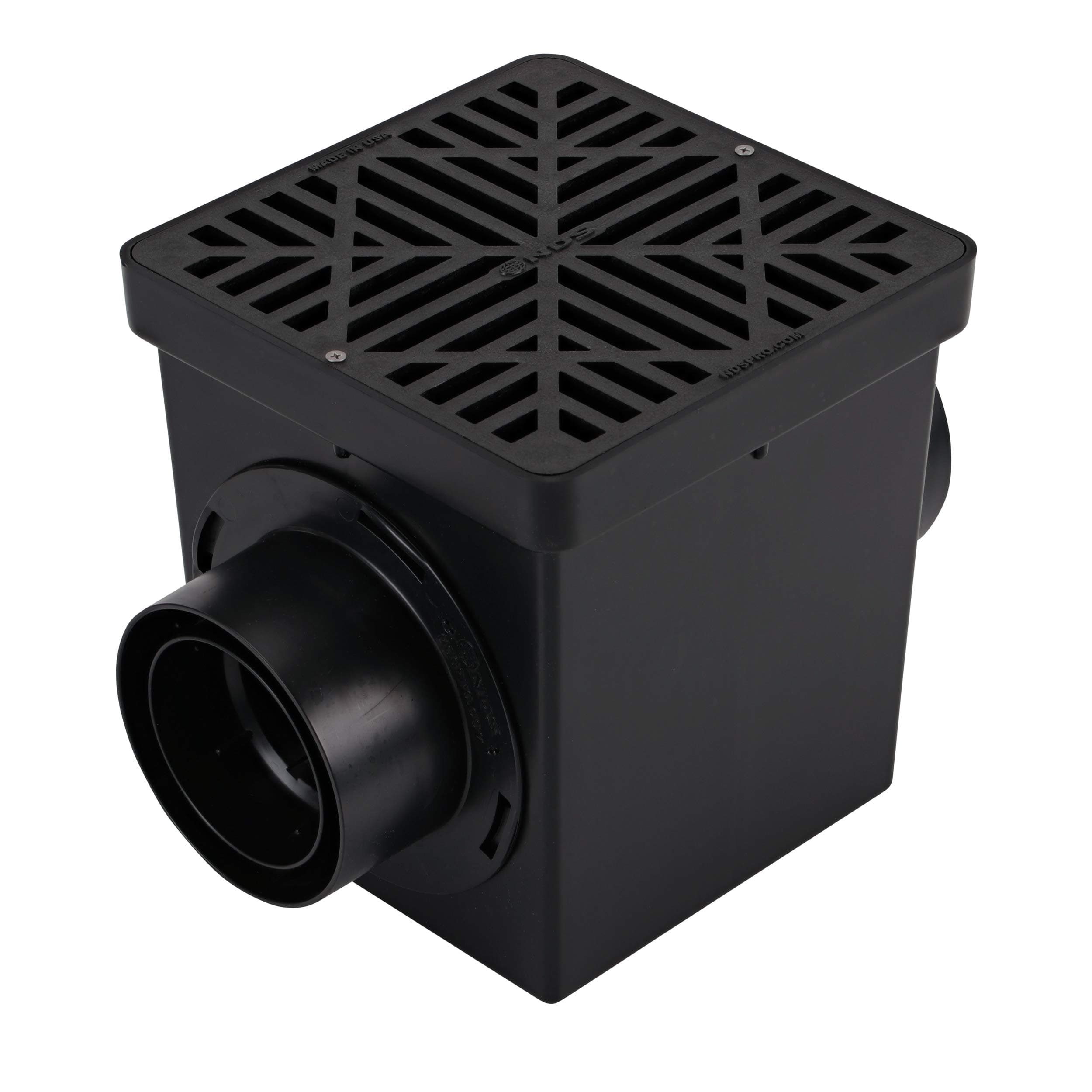 NDS 1244 Outlet Adapter for Catch Basin Fits 3 in. & 4 in. Drain Pipes, Black 2