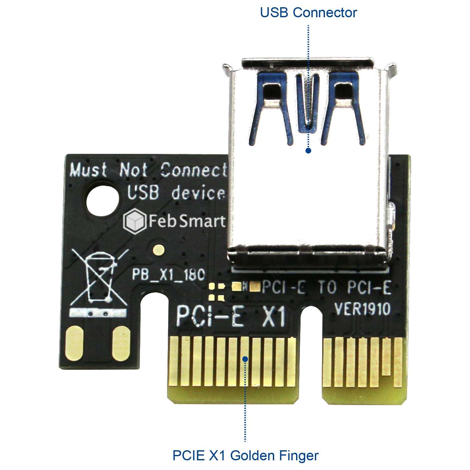 PCIE Riser Cable VER006C,GPU Risers for Mining Rigs,GPU Extension Cable,GPU Crypto Currency Mining Cable with 6Pin-SATA Power Cable and 23.6in Extension Cable,Extend PCIE X1 to PCIE X16(PCE-VER006C) 4