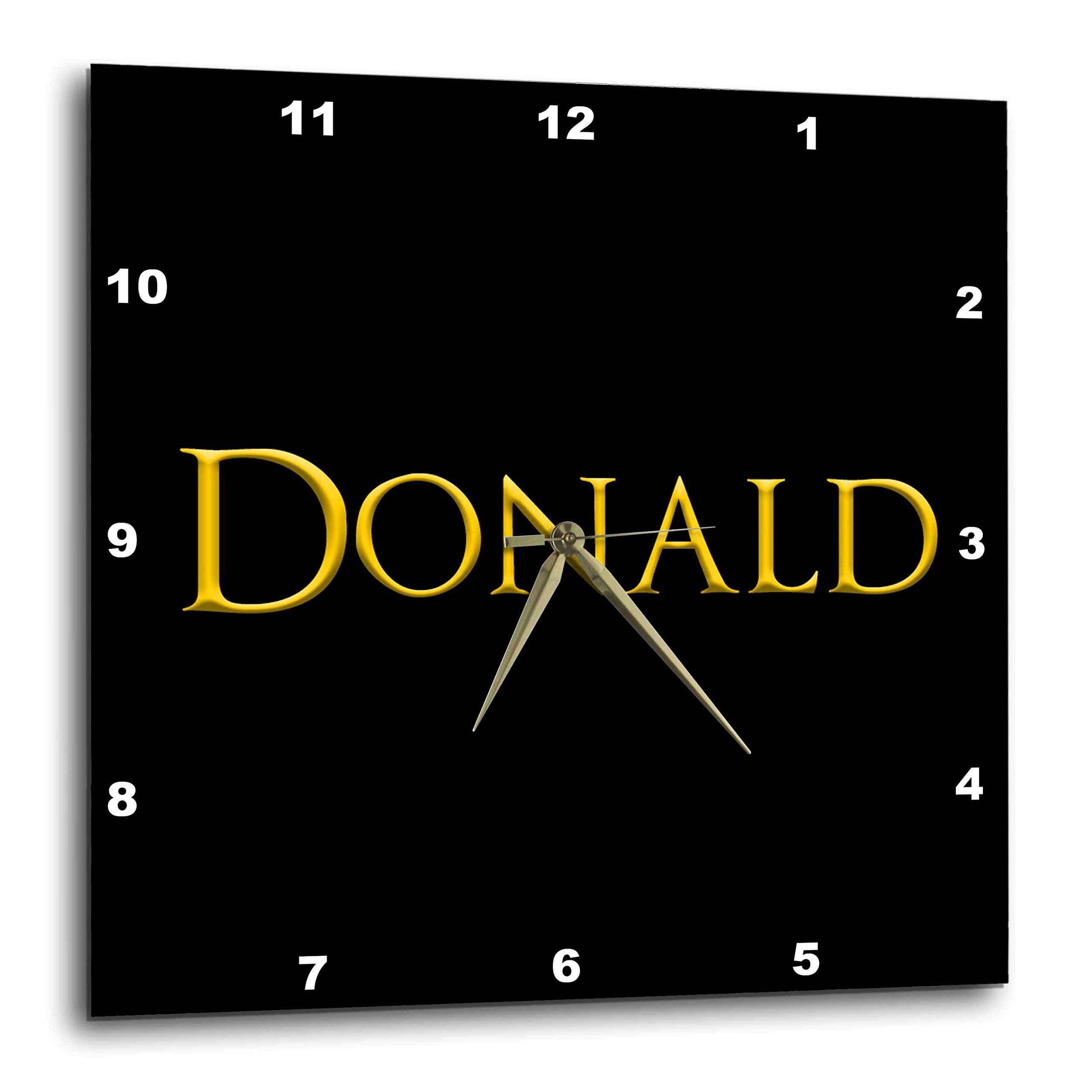 3dRose Wall Clock Silent - 13 inch - Donald Popular, Trendy Gentleman Name in The USA. an Elegant Amulet - Alexis Design - Popular Male Names in USA 1
