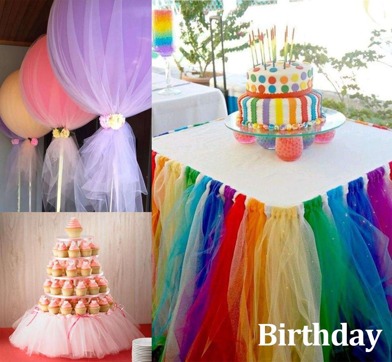 9 Tulle Rolls Rainbow Tulle Colors Roll Fabric Spool 6'' by 25 Yard Spool for Wedding Tutu and Table Skirt Decoration 6