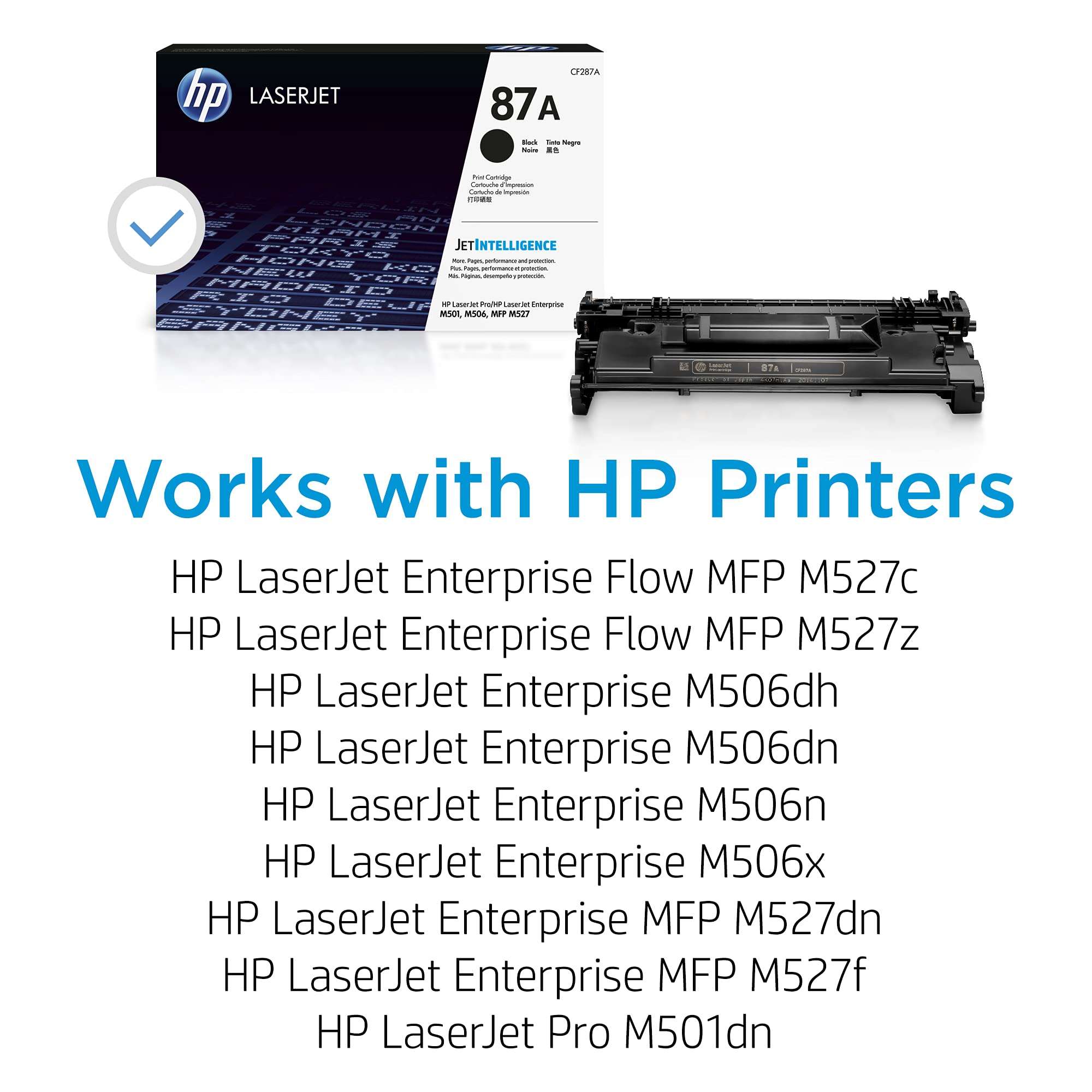 HP 87A Black Toner Cartridge | Works with HP LaserJet Enterprise M506 Series, MFP M527 Series, H M501 Series | CF287A 2