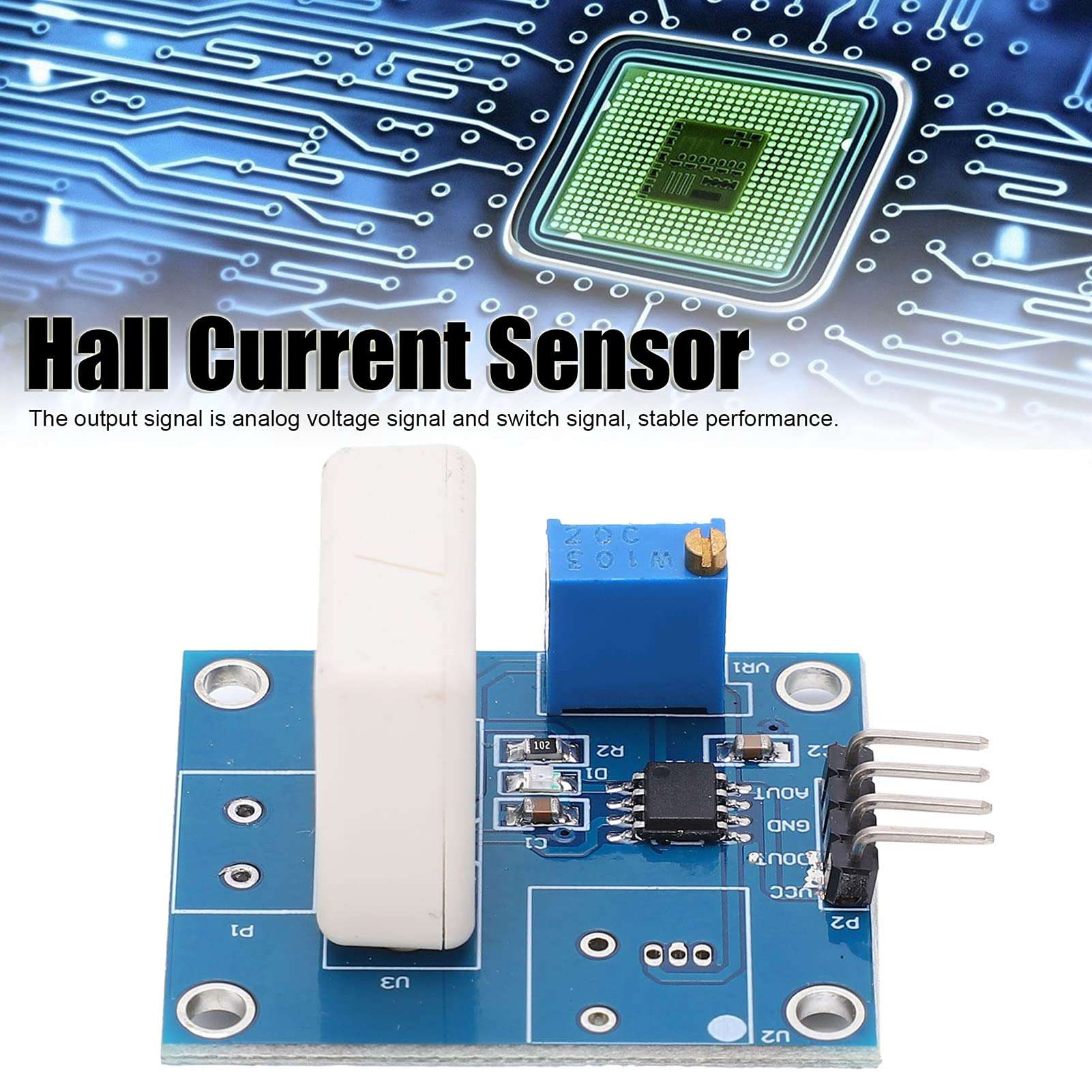 Hall Current Sensor,DC 5V Hall Current Detection Sensor Module 35A Short Circuit Overcurrent Protection Detector Current Sensors 4