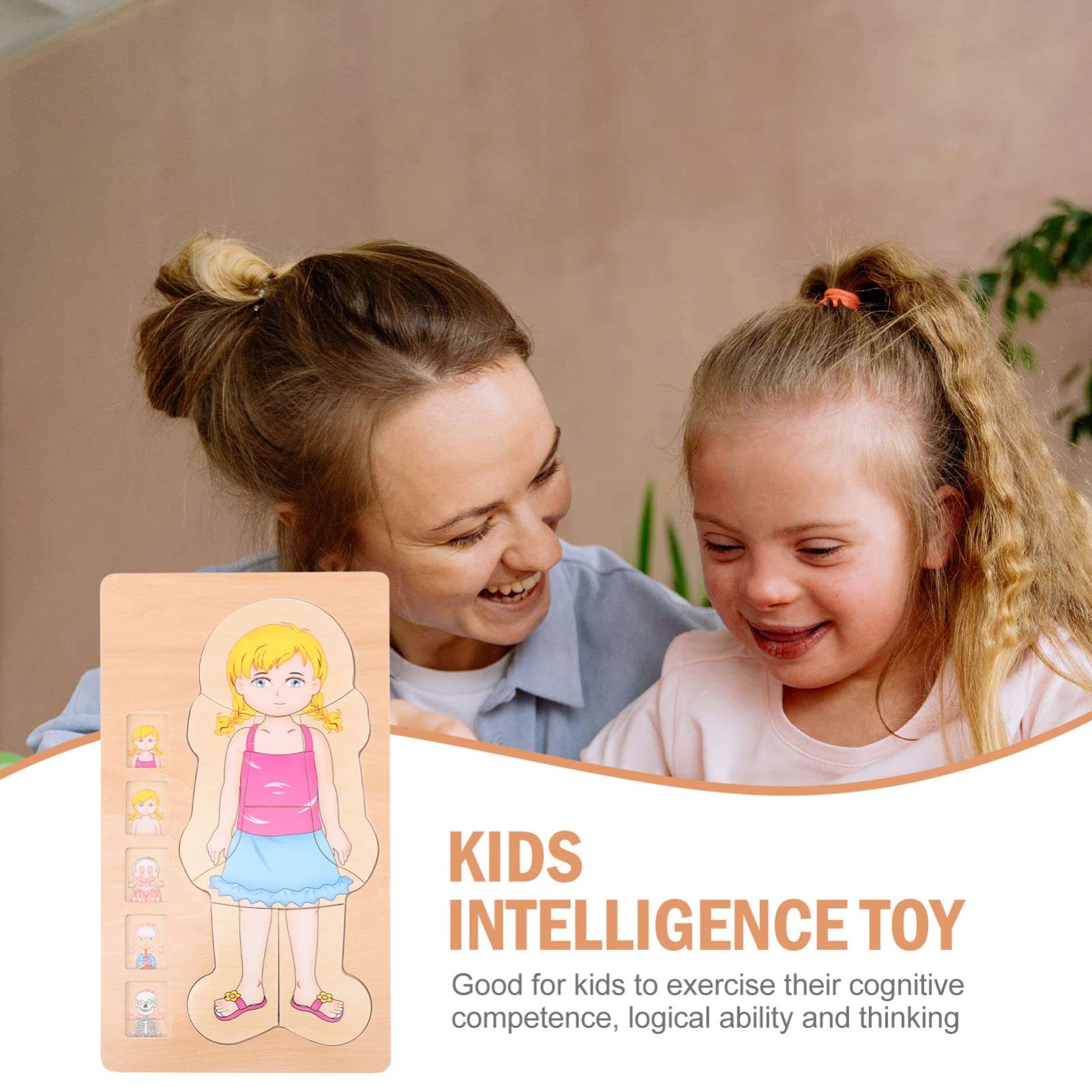 TOYANDONA 1pc Multilayer Puzzle Body Structure Toy Body Parts Puzzle Anatomy Puzzle for Kids My Body Puzzle Kids Shape Sorter Puzzle Toy Preschool Wooden Three-Dimensional 5