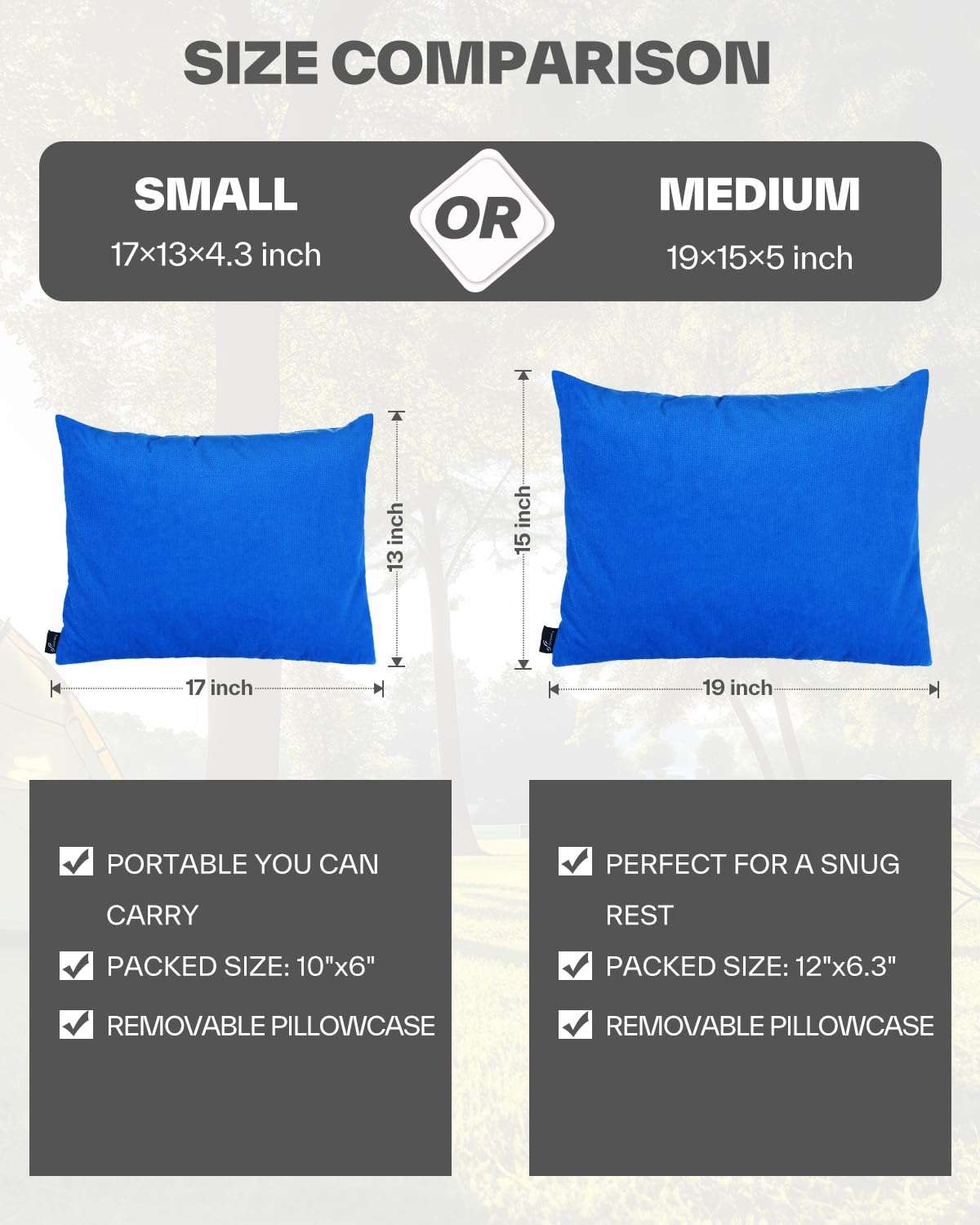 Sportneer Camping Pillow, Small Travel Pillow with Removable Pillow Cover and Storage Bag Camping Essentials and Backpacking Pillow for Airplanes Camping Travel - Small/Medium 4