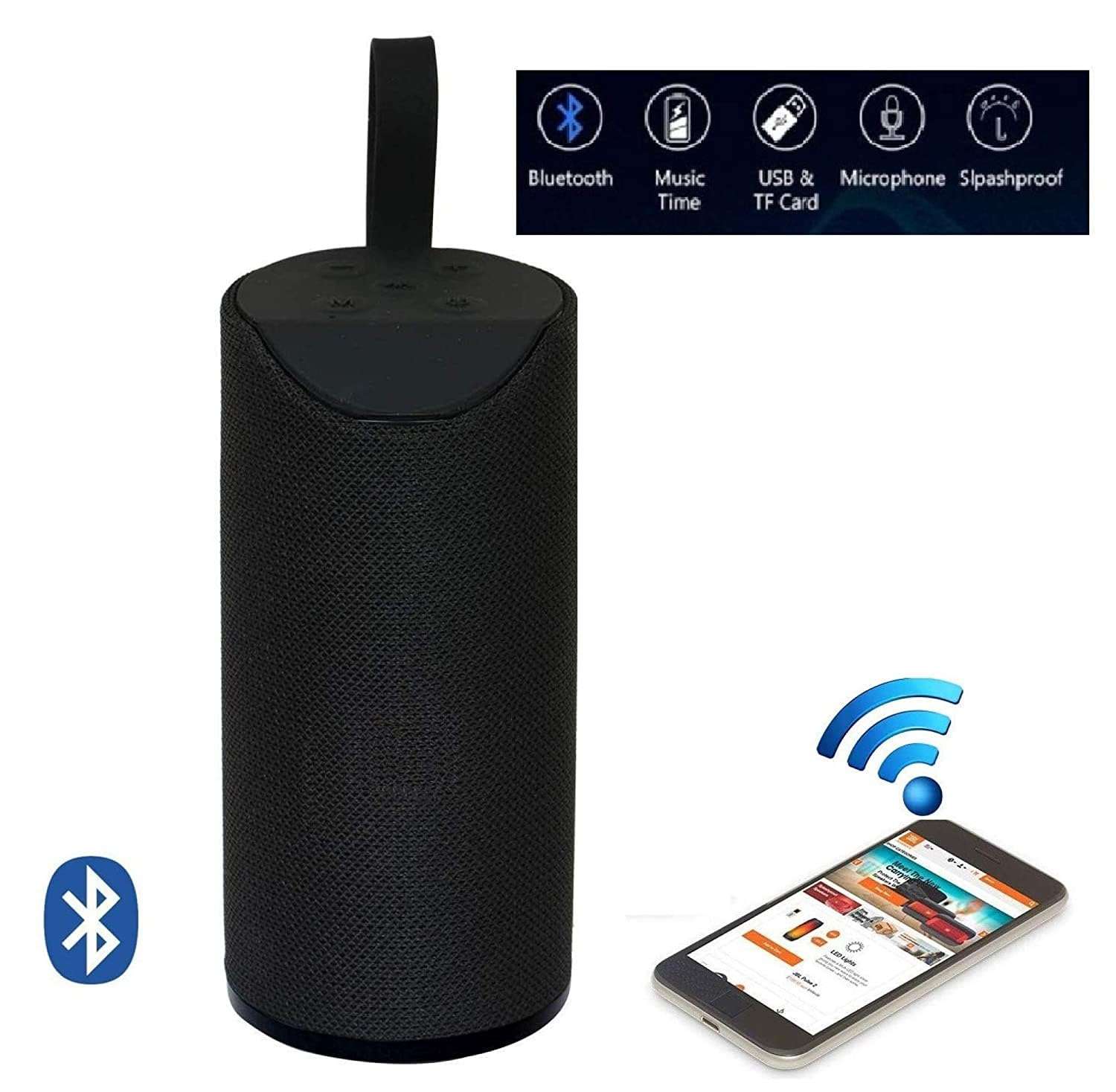 Wireless Bluetooth Speaker for Panasonic P66 Ultra Boost Bass DJ Sound Portable Home Speaker Audio Line in TV Supported USB FM AUX Cable Waterproof TG113 Speaker - (RV.B) 6