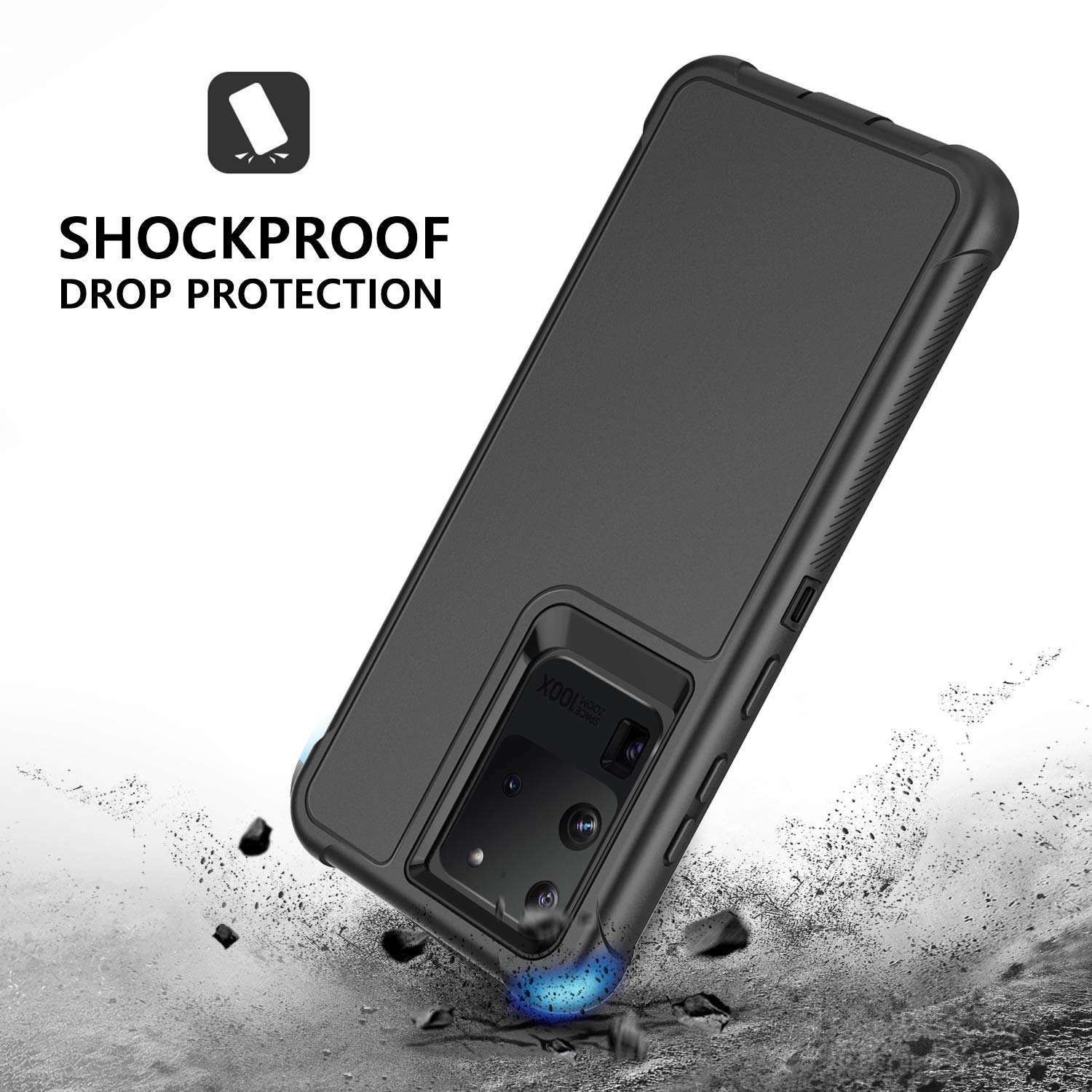 BENTOBEN Compatible with Samsung Galaxy S20 Ultra Case 5G 6.9 inch [NOT FIT Note20 Ultra] Military Grade Holster Belt Clip Shockproof Heavy Duty Kickstand Full-Body Rugged Protective Phone Case, Black 3