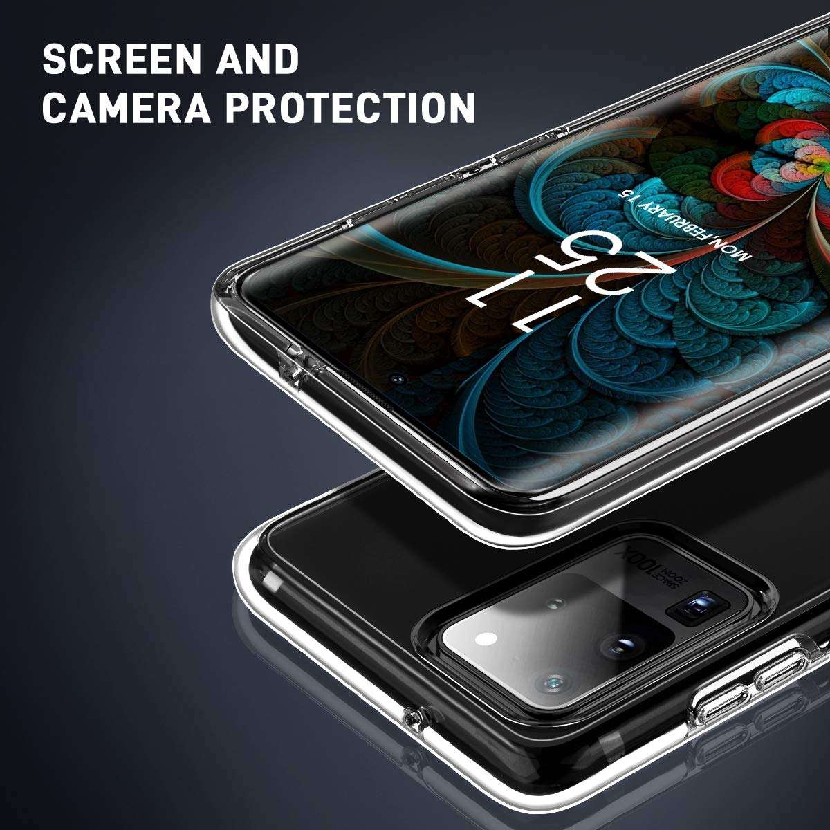 MATEPROX for Samsung Galaxy S20 Ultra Case Clear Thin Slim Crystal Transparent Cover Shockproof Bumper Case for Galaxy S20 Ultra 5G 6.9" 2020 Released(Clear) 3