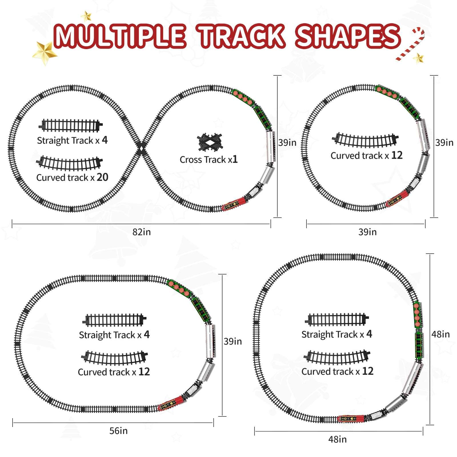 Locomoto Train Set - Train Toys for Boys Girls w/Smoke, Light & Sounds, Railway Kits, Toy Train w/Steam Locomotive Engine, Carriages, Cargo Car & Tracks, for 3 4 5 6 7+ Year Old Kids 5