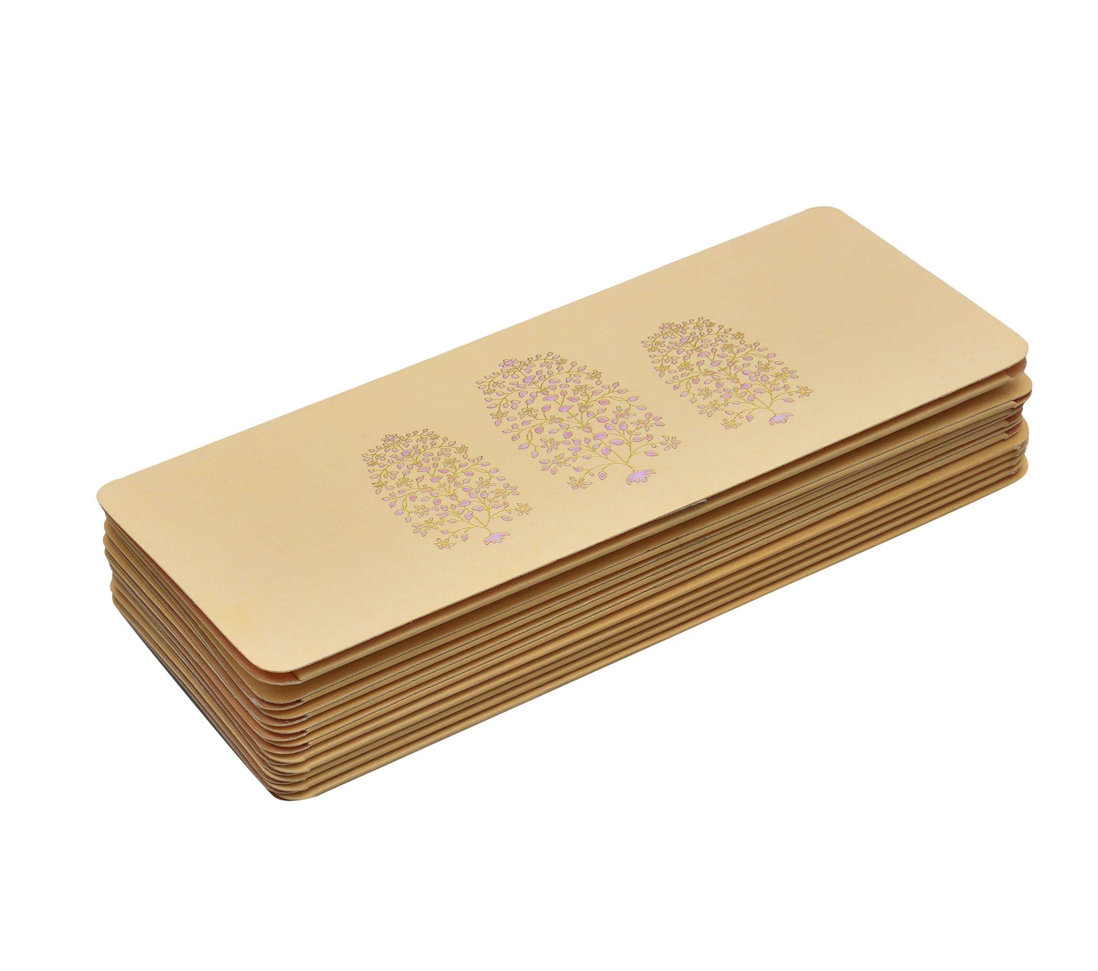 Anand Cards Shagun Money Envelope Premium Golden Color 3 fold Wedding envelope, Engagement envelope, Any Occasion Cash Gift Money CoverGifting Envelope, Made with Card Paper Sheet 3