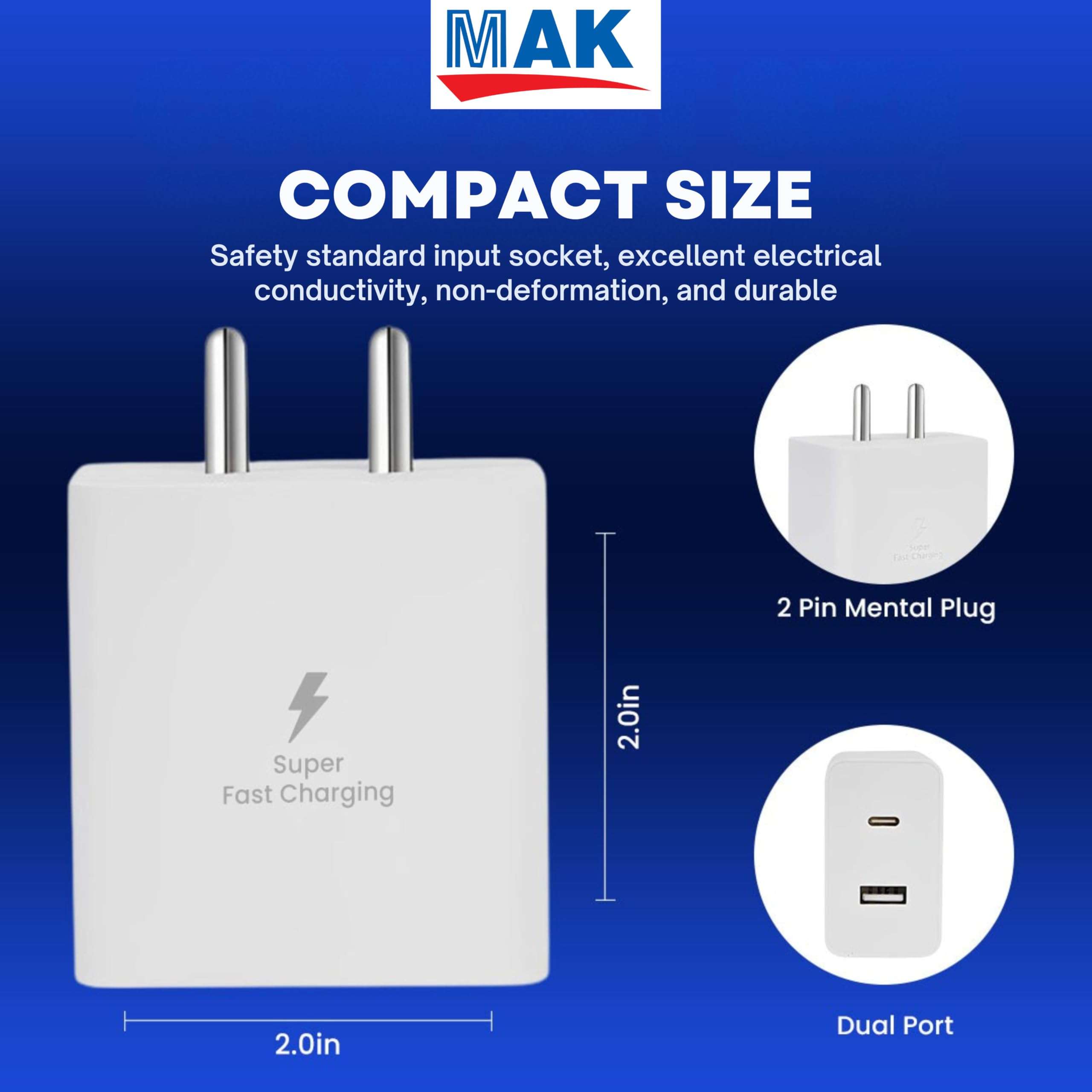 45W Rapid Fast Charging Adapter with USB-C & USB-A Dual Ports, PD & Quick Charge Support for Samsung, iPhone, Nothing & Pixel,White 6