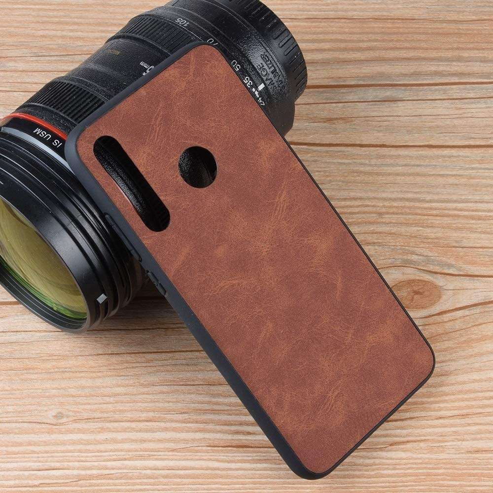 DINGXUEMEI XUEMEI CASE Hard Cell Phone Cases & Covers Shockproof Sheep Skin PC + PU + TPU Case for Huawei Honor 10i/Honor 20i(Black) (Color : Brown) 6