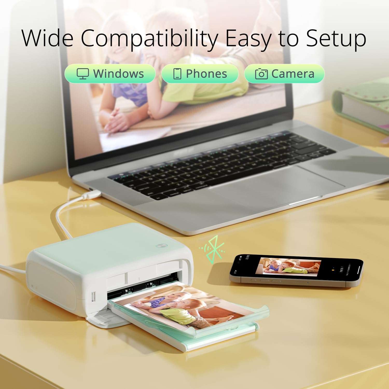 YOTON Photo Printer, Picture Printer with 54 Sheets (4"x6") & 1 Cartridges, Support AR Video Printing, WiFi Connection, Portable Photo Printer for iPhone/Android/Laptop 3