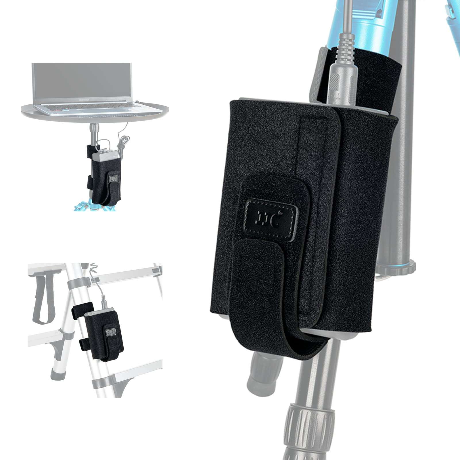 JJC Equipment Mounting Strap for Power Bank on Tripod for Long Time Photography,Remote/Off-Camera Flash Holder Strap for Photographer Videographer,Hard Drive/Computer Power/Smartphone Holder Strap 1