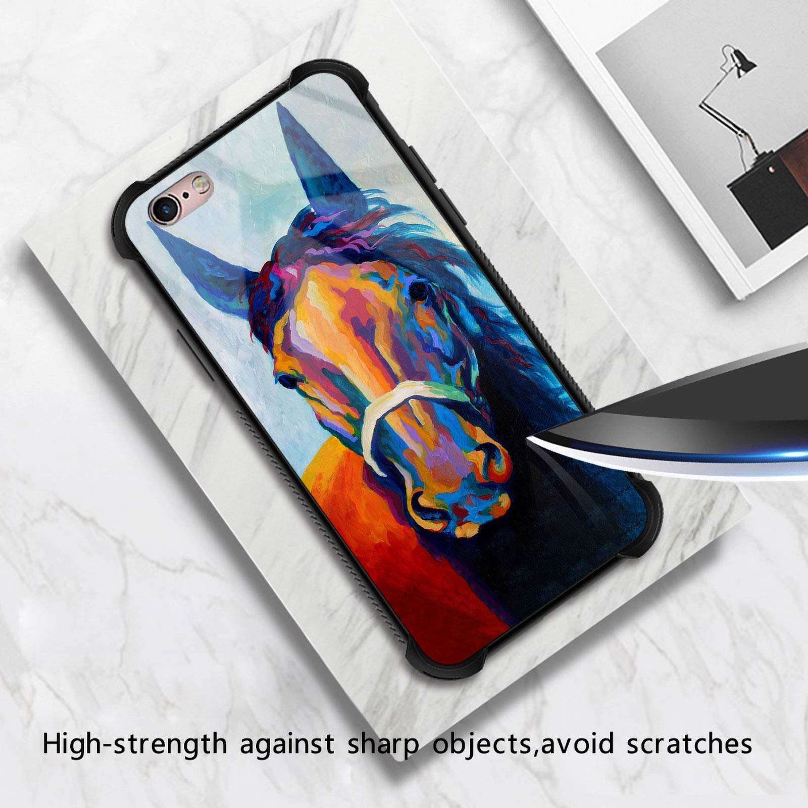 iPhone 6S Case,Colorful Horse iPhone 6 Cases for Girls Boys,Fashion Graphic Design Shockproof Anti-Scratch Drop Protection Case for Apple iPhone 6/6S 2