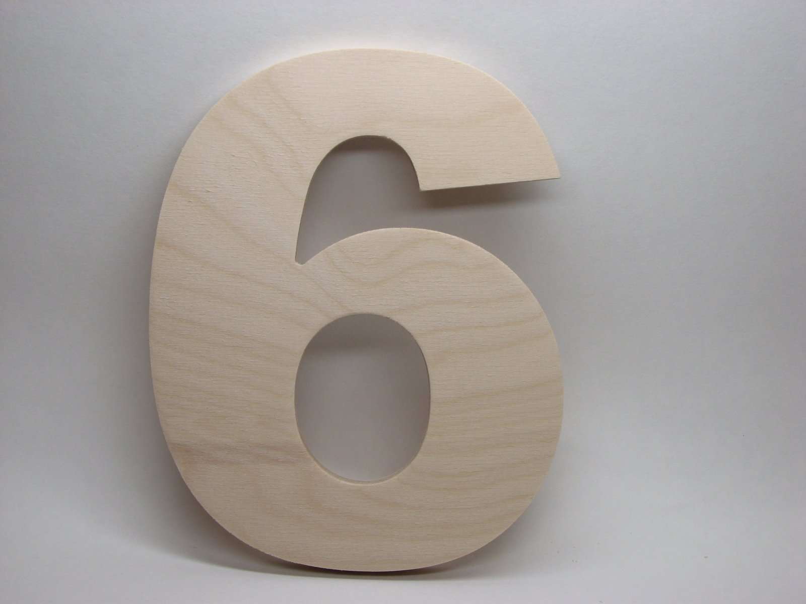 LetterWorx 8" Wooden Number 6 - Arial Font | Unfinished Baltic Birch Wood Letter | 8 Inch Tall 1
